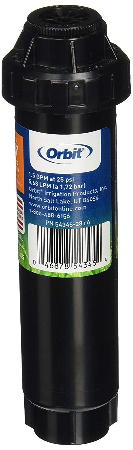 Orbit 4 Inch Adjustable Half-Circle Pop-Up Sprinkler Head - Perfect for Lawn, Garden & Landscape Irrigation System