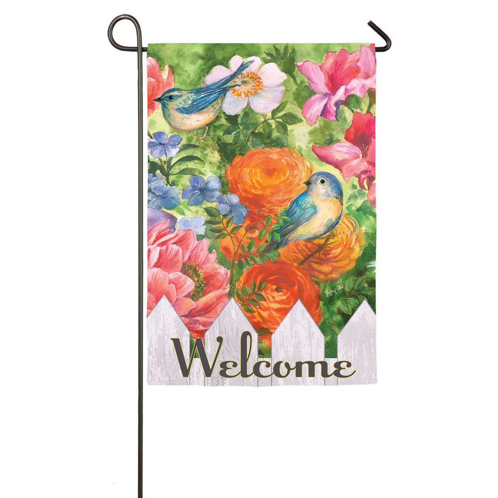 Blue Bird Garden Welcome Flag - Decorative Outdoor Yard Banner for Spring & Summer - Perfect for Porch, Lawn, and Patio Decor