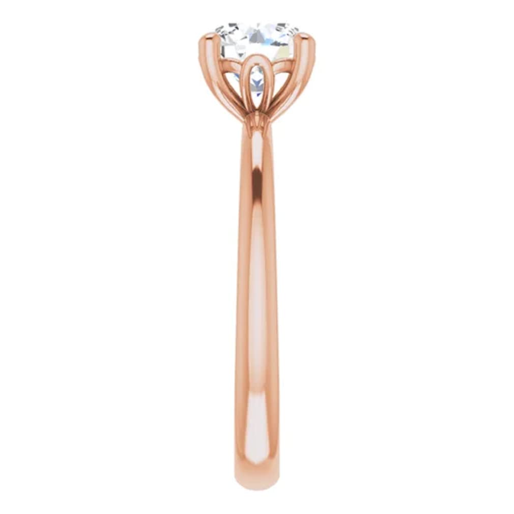10K Solid Rose Gold Handmade Engagement Ring - 1.0 CT Round Cut Moissanite Diamond Solitaire Wedding Band for Women - Perfect for Proposals, Anniversaries & Bridal Jewelry Gifts