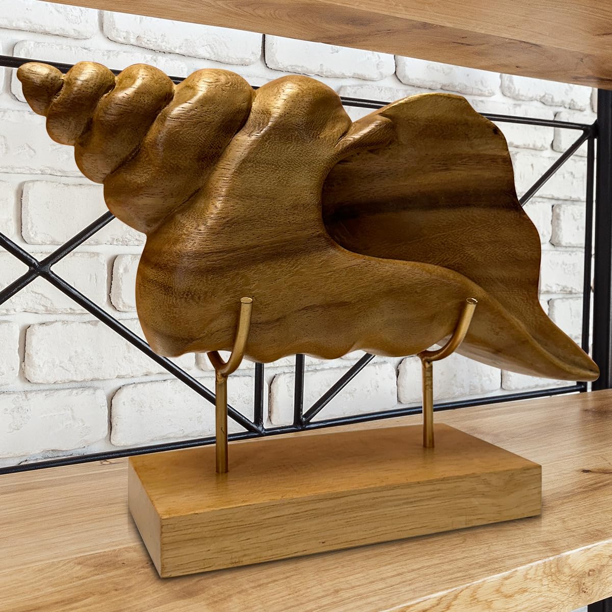 Decozen Wooden Shell Sculpture - Unique Mother's Day & Birthday Gift for Mom, Home & Office Decor - Perfect for Living Room, Shelf, Fireplace, Farmhouse, Tabletop, Boho & Mantel Decoration - Ideal for Mother's Day Celebrations & Home Styling
