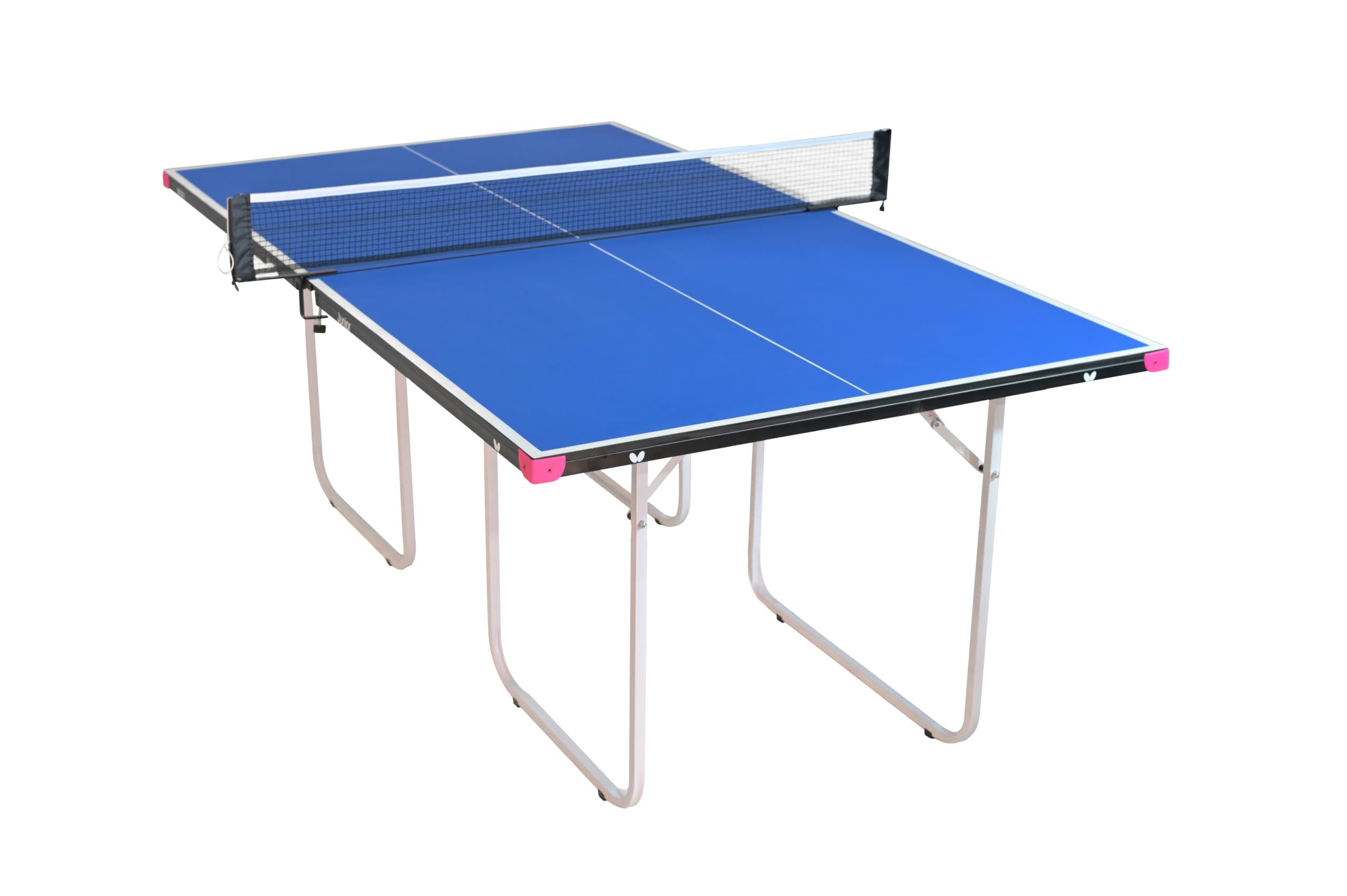 Butterfly Junior 3/4 Size Ping Pong Table - Regulation Height Space Saving Table Tennis Game for Kids & Adults - Sturdy Frame with Pre-Assembled Net - Perfect for Game Rooms, Basements & Indoor Play Areas