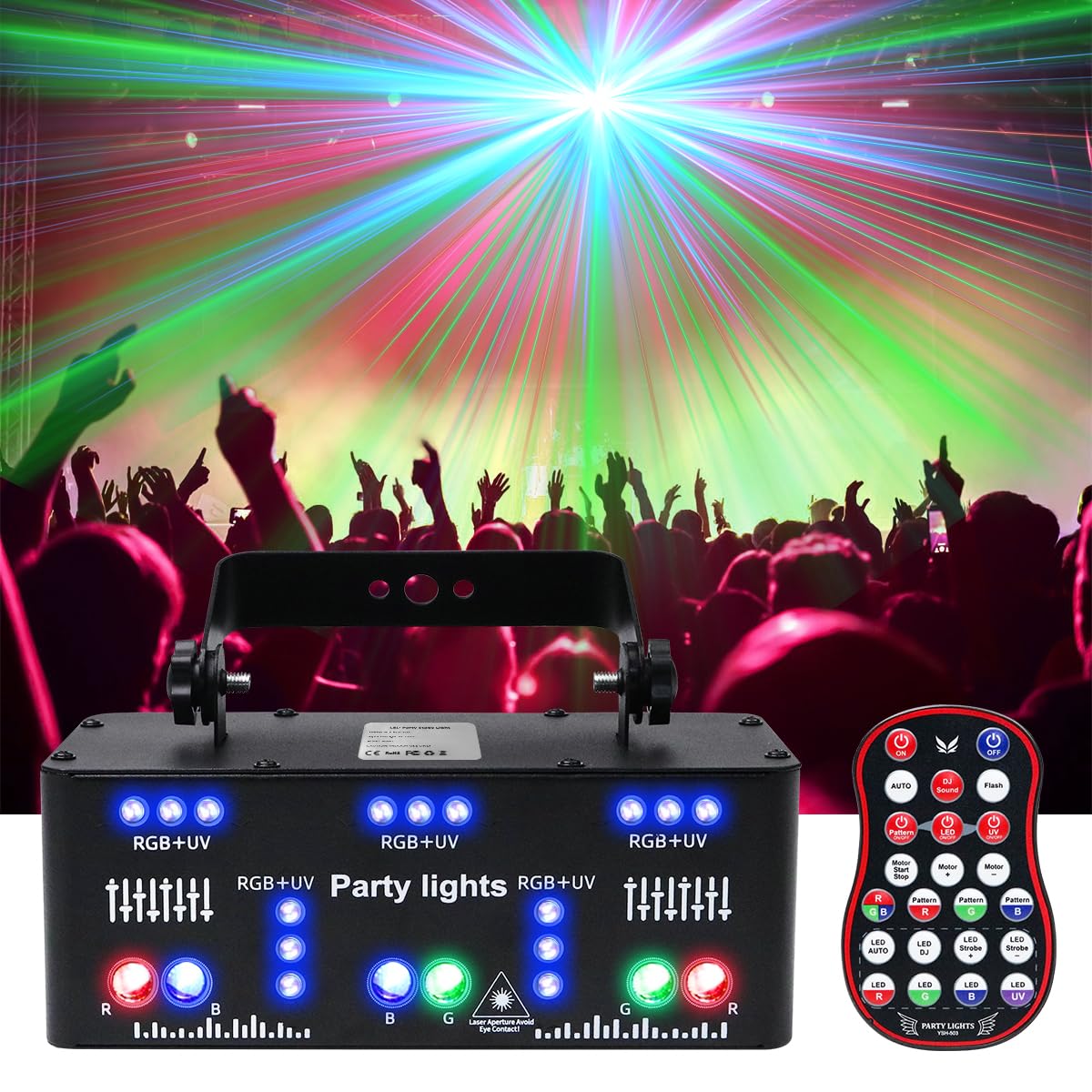 AMKI 21 Eyes Professional DJ Disco Lights Strobe Stage Light with DMX 512 & Sound Activation - Remote Control Party Lighting for Clubs, KTV, Shows & Indoor Events | Perfect for Nightclubs, Weddings & Stage Performances