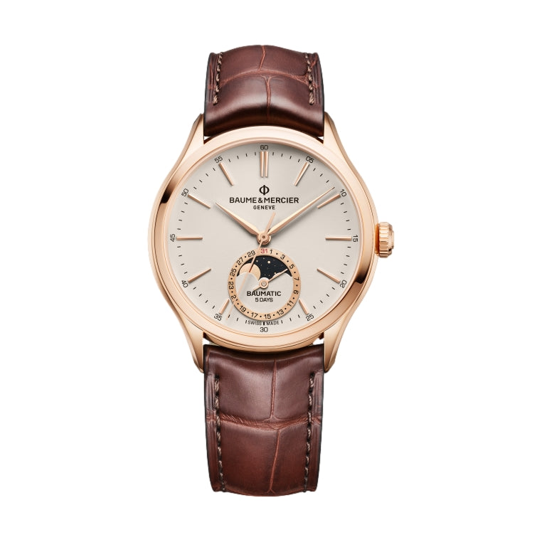 18k Pink Gold Moonphase Watch Clifton 10736 39mm - Elegant Dress Watch for Men, Perfect for Formal Events & Business Occasions