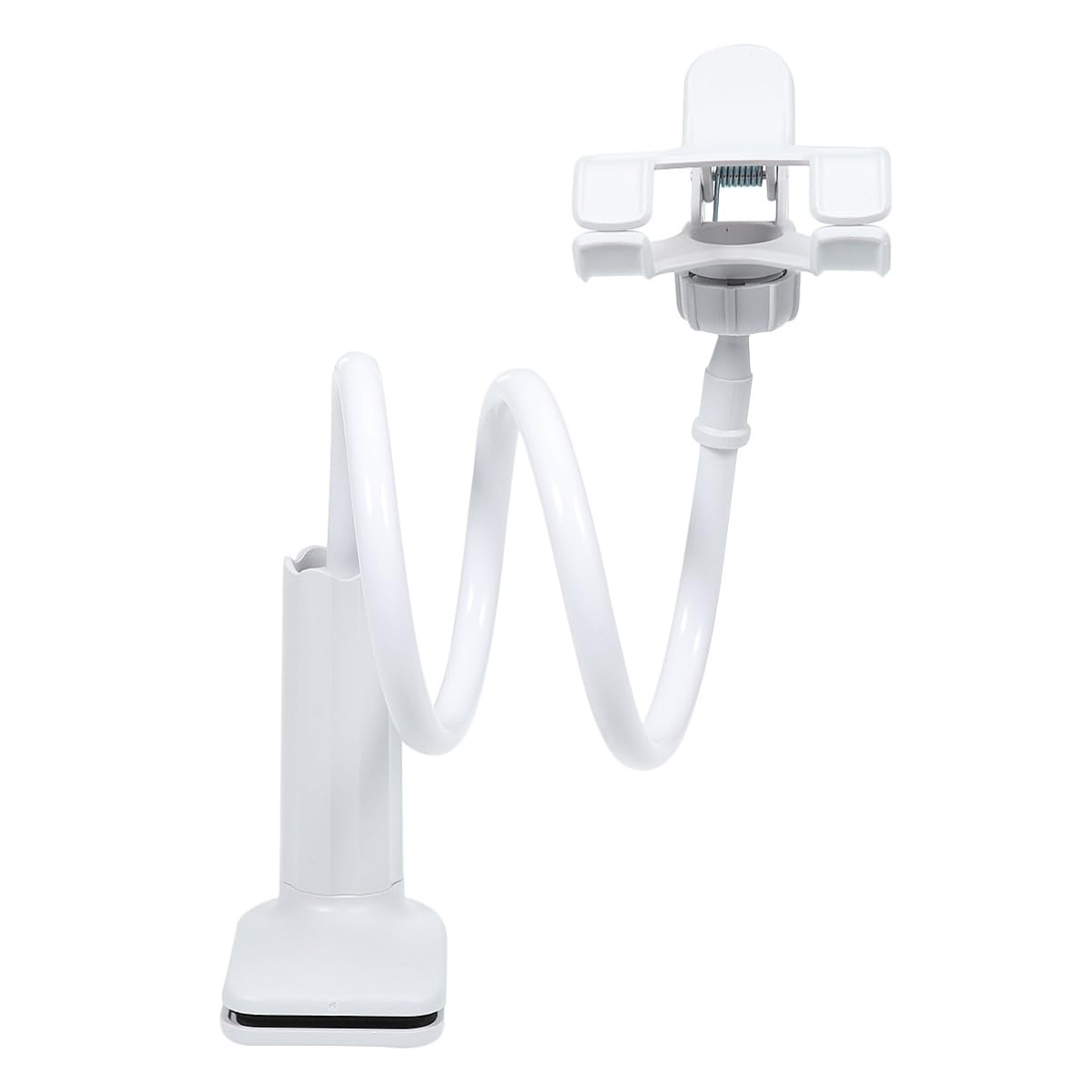 NUOBESTY 3-Pack Spiral Phone Stand Holder - Adjustable Car & Home Phone Mount Clip, White - Perfect for Desk, Bedside, Kitchen Counter & Dashboard Use