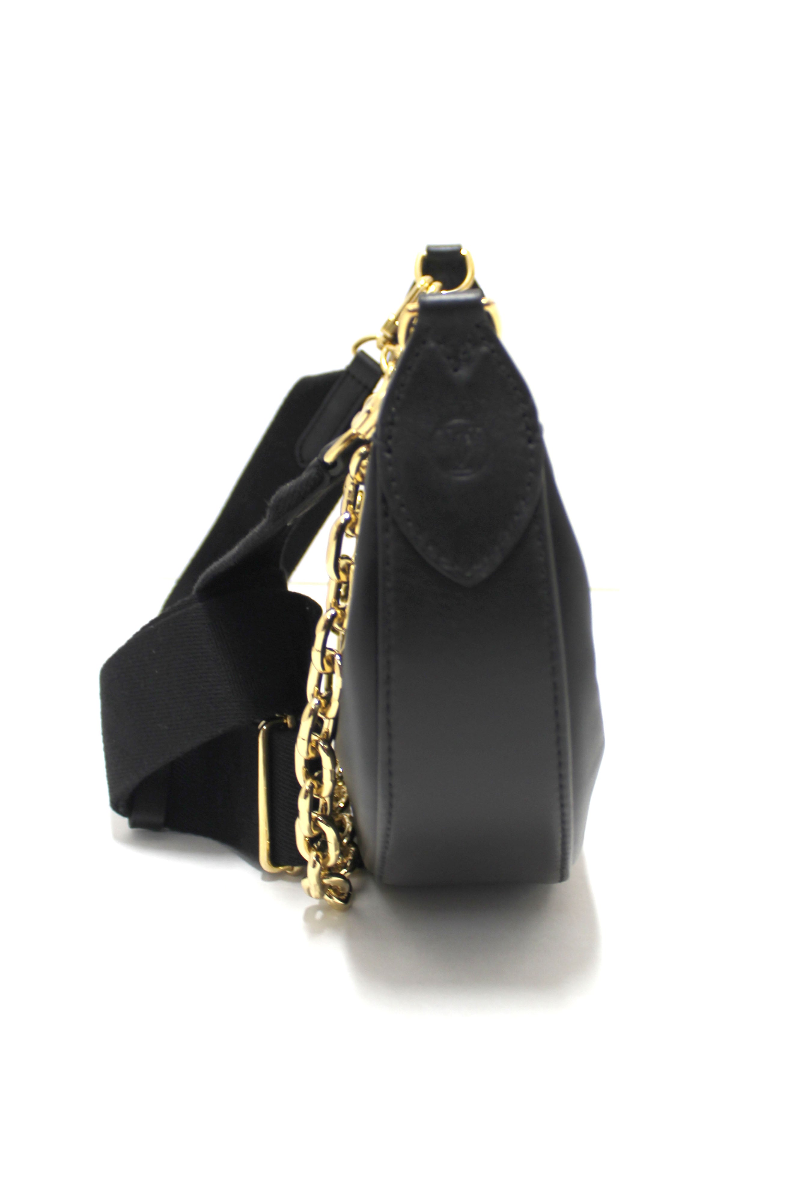 Authentic Louis Vuitton Black Bubblegram Leather Over the Moon Bag - Luxury Designer Handbag for Women, Perfect for Evening Parties, Date Nights & Special Occasions