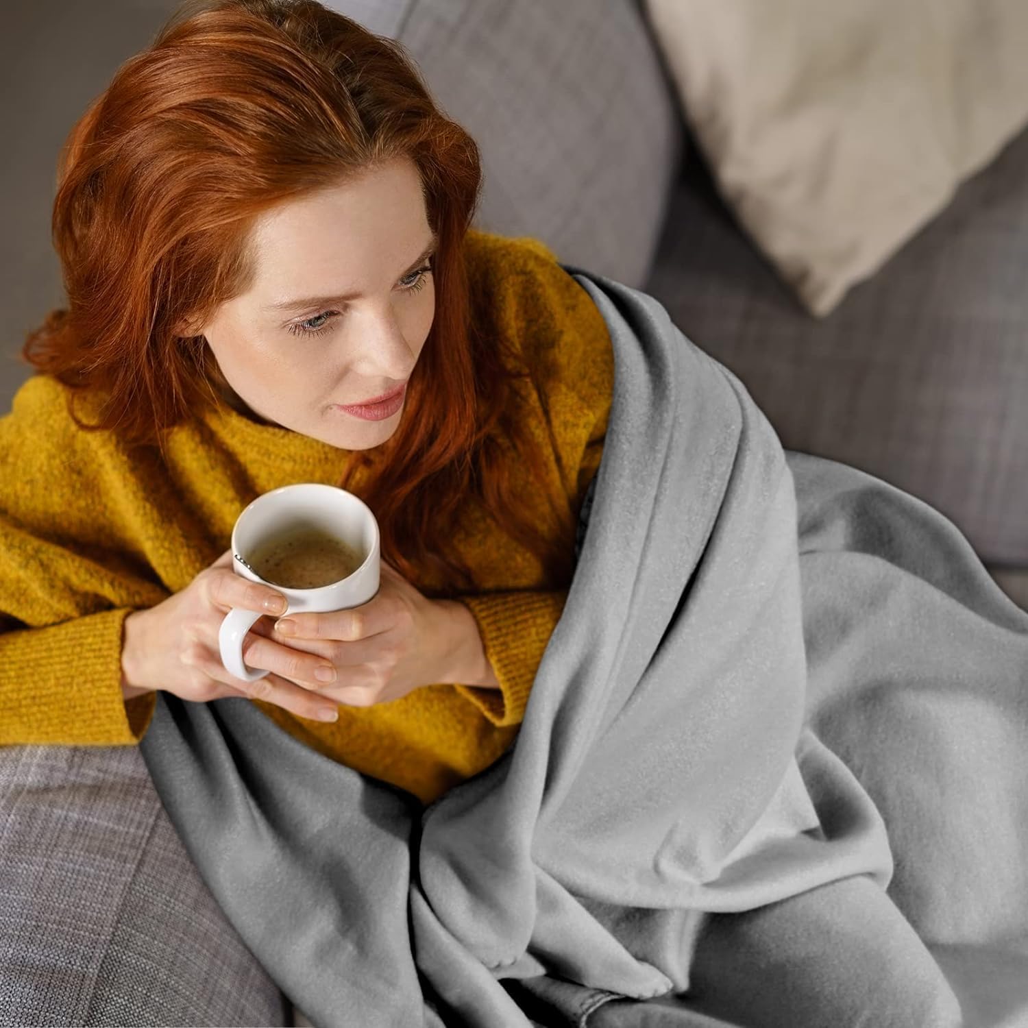 50x60 Ultra Soft Hypoallergenic Fleece Throw Blanket - Cozy Plush Blanket for Living Room, Couch, Bed & Office - Perfect for Snuggling, Netflix Nights & Home Decor