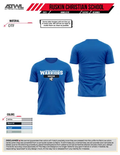 Ruskin Christian Soccer DTF Men's Polyester Parent Shirt - Custom Soccer Team Apparel for Fathers - Perfect for Game Days, Church Events & Family Gatherings