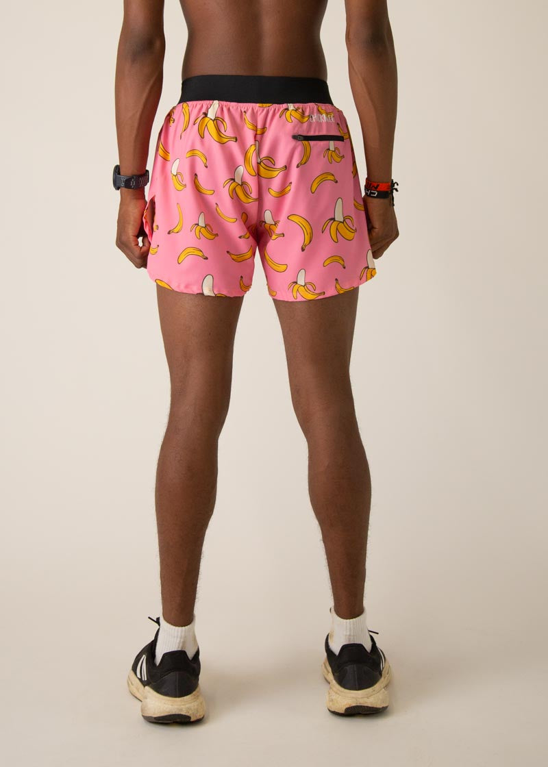 Men's Pink Bananas 4 Half Split Shorts - Comfortable Athletic Running Shorts for Gym, Workout & Casual Wear