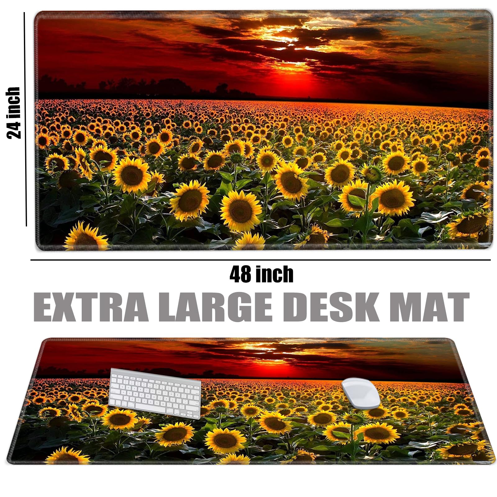 XXXL Gaming Mouse Pad 48x24 Inches - Extra Large Desk Mat, Oversized Mousepad for Full Desk Coverage - Black Gold Marble Design - Giant Computer Desk Protector for Gamers & Office Use | Perfect for PC Gaming, Workstations & Home Office Setups