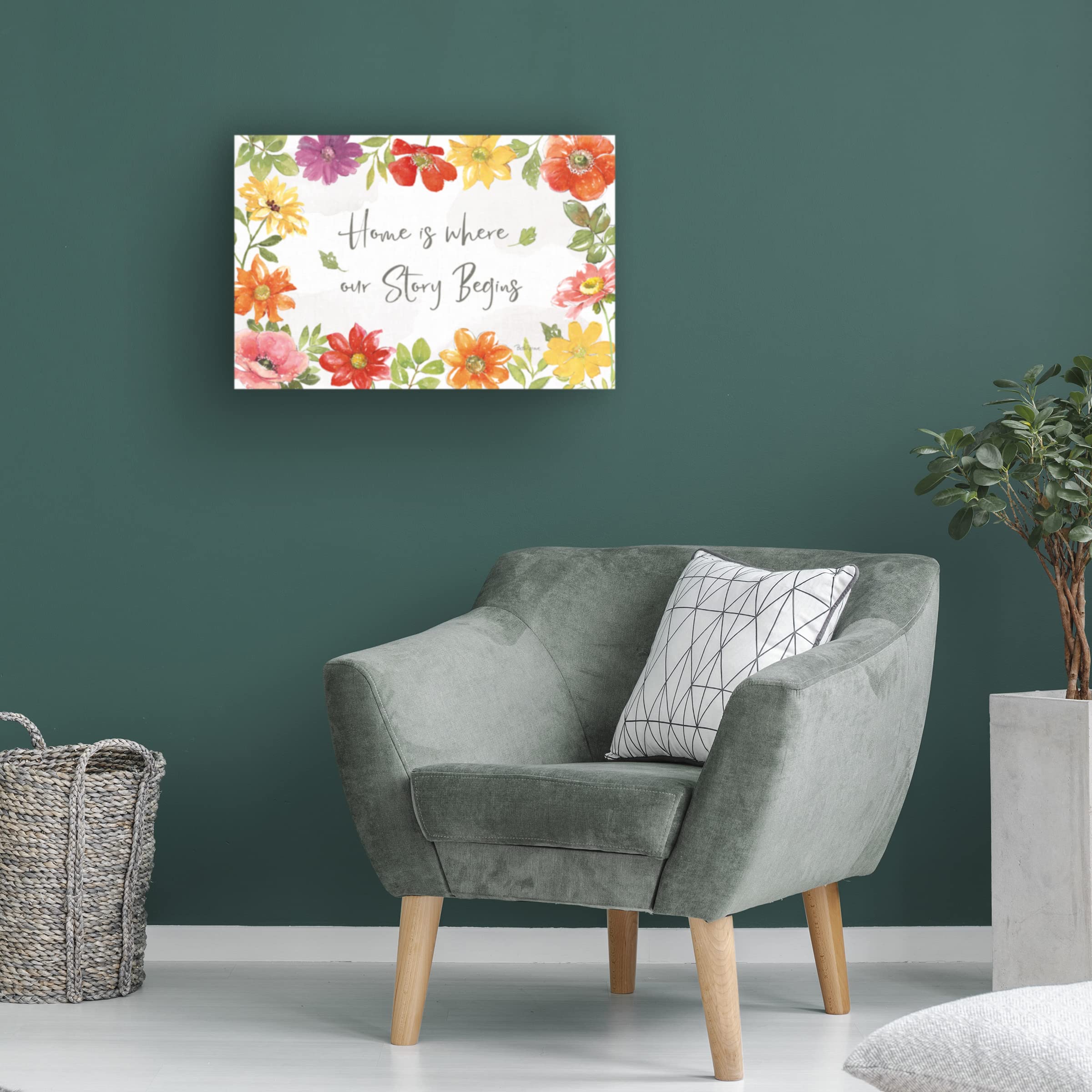 Beth Grove Farmhouse Floral I Canvas Art Print - 16x24 Inch Countryside Wall Decor - Perfect for Living Room, Bedroom & Office Decor