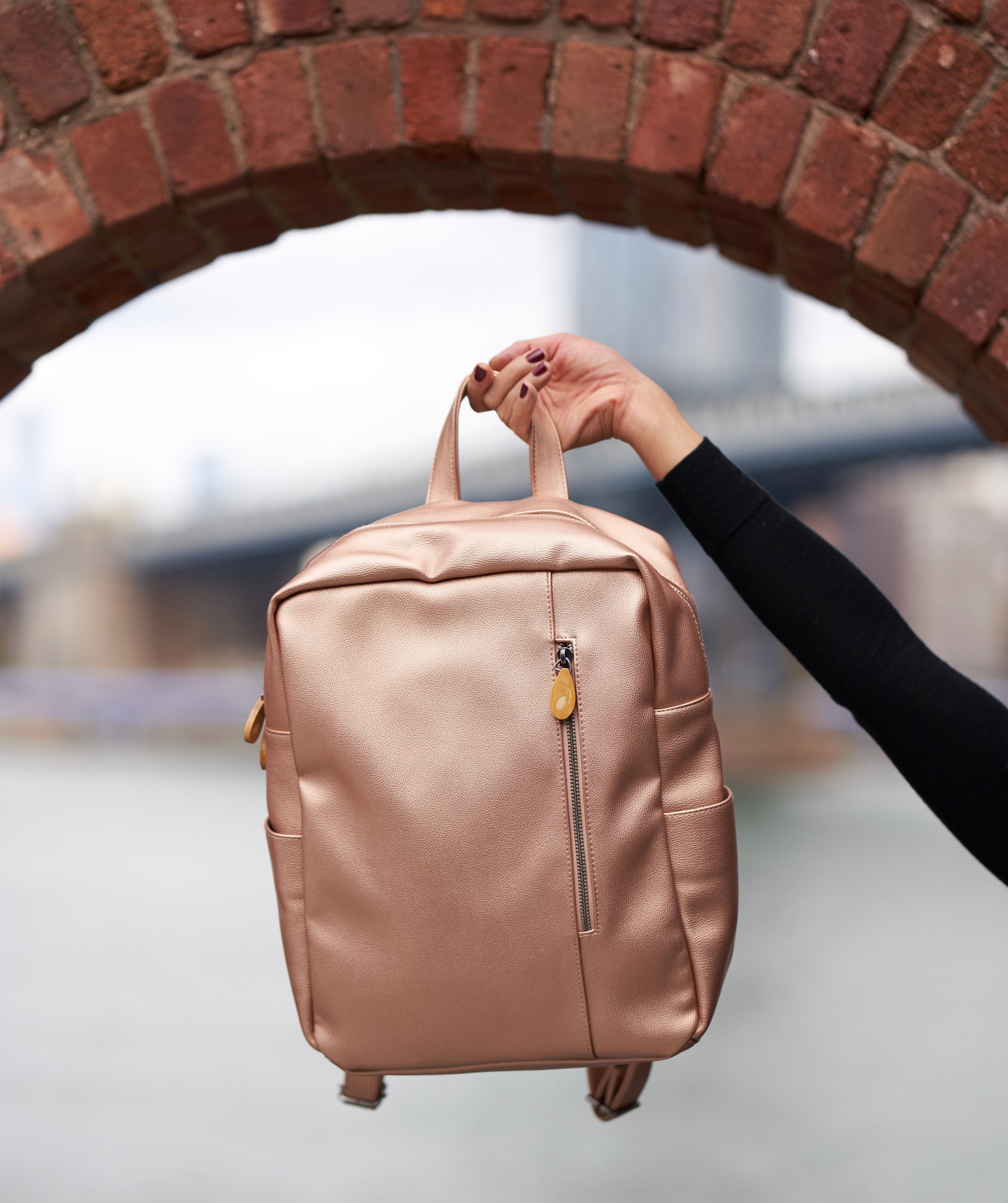 Lenox Vegan Leather Backpack for Women & Men - Stylish Waterproof Laptop Backpack with Multiple Pockets - Perfect for Office, Travel & College - Eco-Friendly Sustainable Leather Alternative