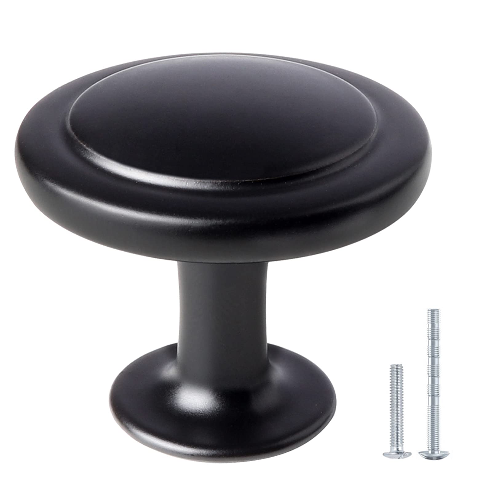 5 Pack Black Dresser Drawer Knobs - 1-1/4