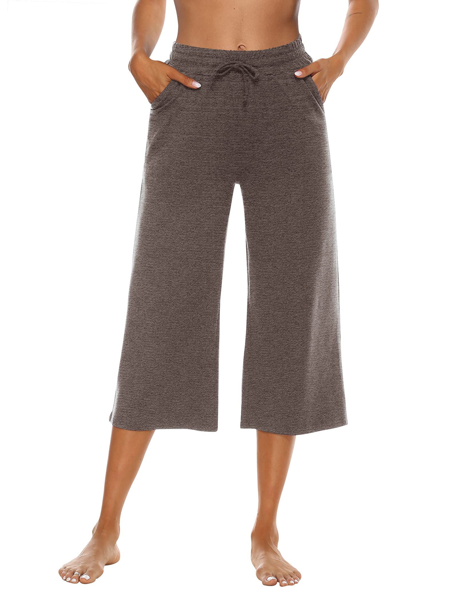 OYANUS Women's Casual Summer Capris - Loose Fit, Comfy Drawstring Wide Leg Pants with Pockets | Perfect for Yoga, Travel & Everyday Wear