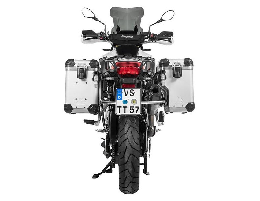 Touratech 45L Zega Evo X Pannier Kit for BMW F850GS & F750GS Adventure Motorcycles - Durable Aluminum Side Cases for Off-Road Touring & Commuting
