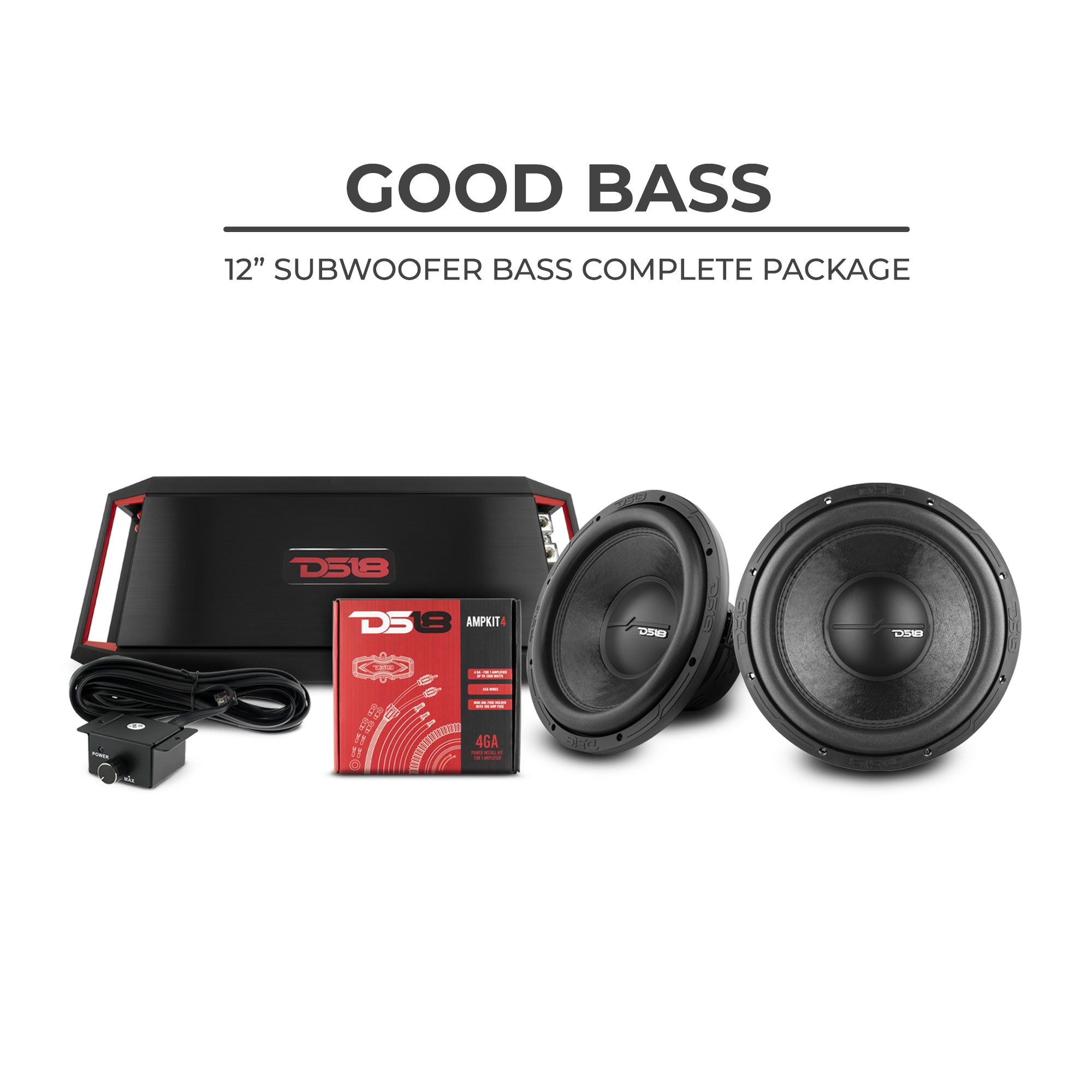 DS18 Premium Car Audio Subwoofer Package - Deep Bass Sound System for Cars, Trucks & SUVs | Perfect for Road Trips, Commuting & Music Lovers