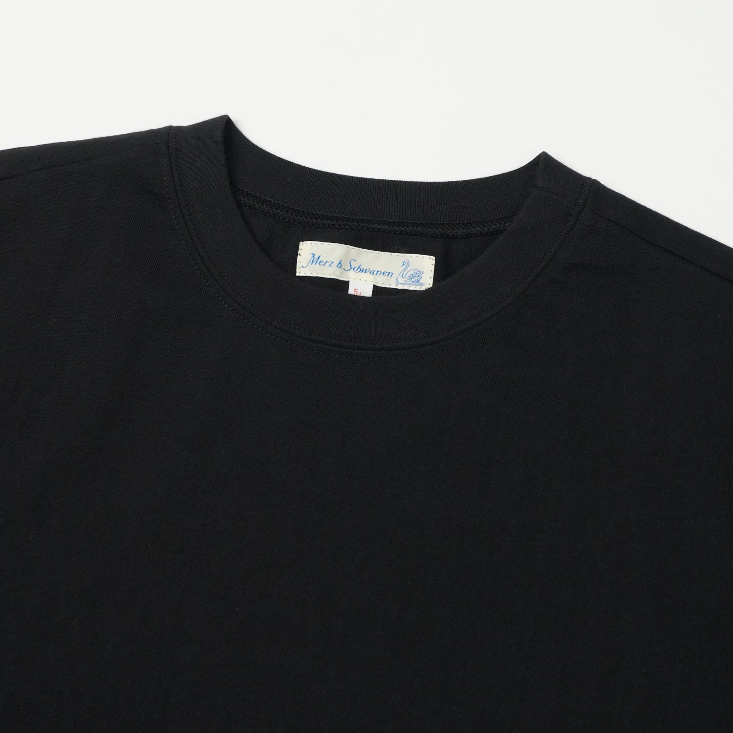 Vintage Merz b. Schwanen 1940s Pocket T-Shirt - Classic Crew Neck Tee in Deep Black | Casual Wear, Retro Style, Everyday Comfort