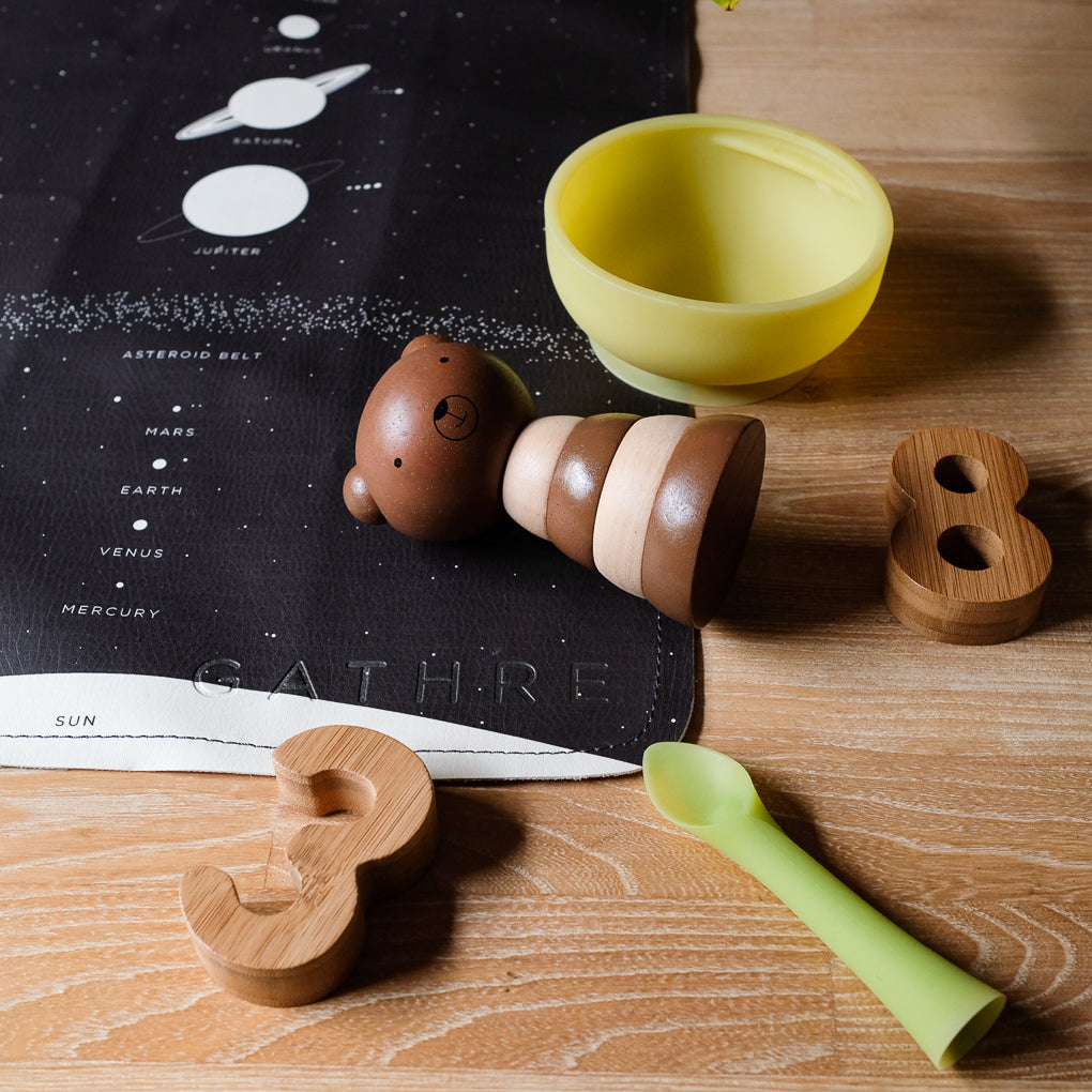 Wee Gallery Wooden Bear Stacking Toy - Montessori Educational Wooden Blocks for Toddlers - Perfect for Early Learning, Fine Motor Skills & Sensory Play