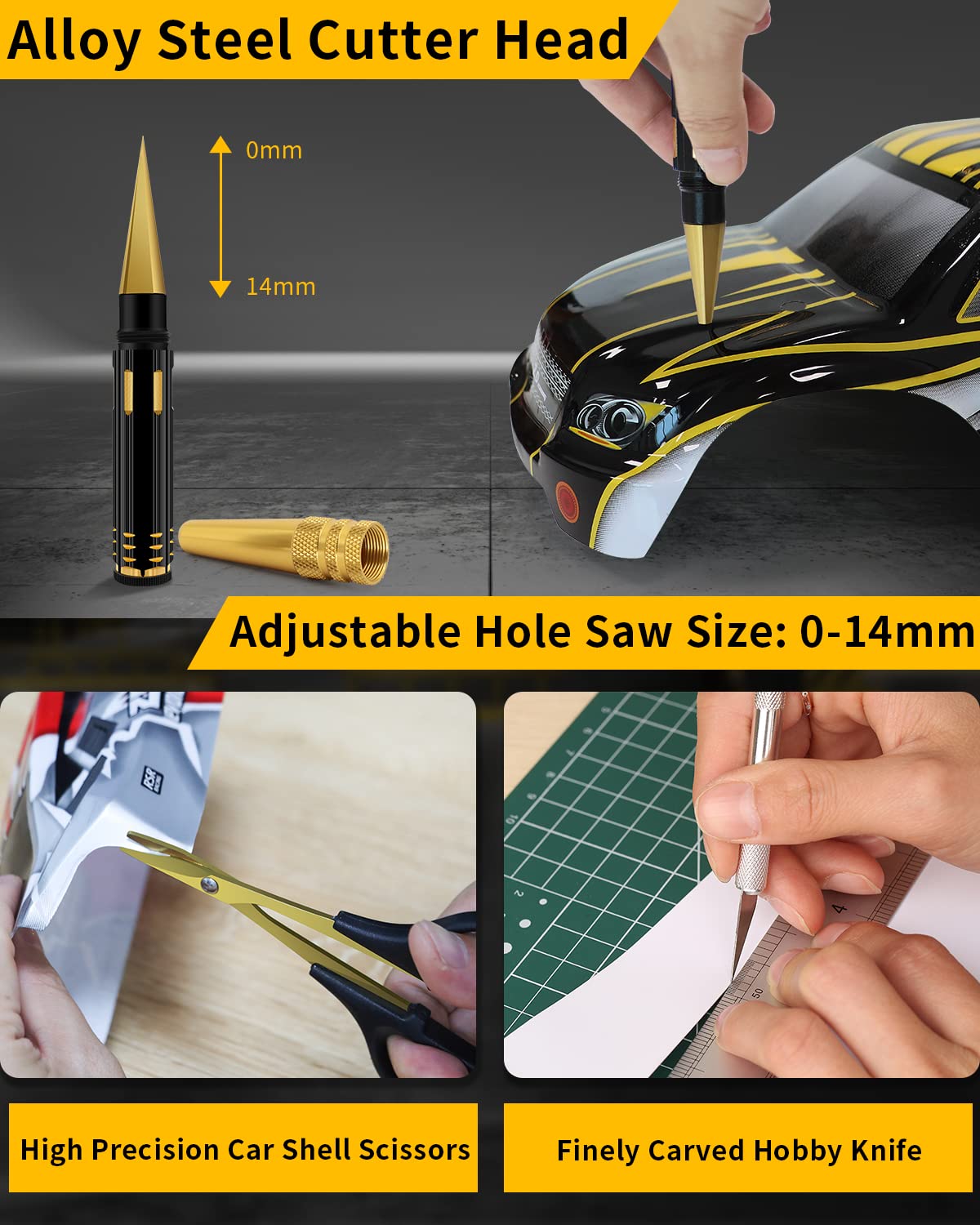 **GLOBACT 26Pcs RC Repair Tool Kit - Hex Driver Set, Screwdriver Kit, Pliers, Wrench, Screw Tray & Body Reamer for 1/8 1/10 RC Cars (Slash, Axial, Arrma, Redcat, Losi) - Perfect for RC Car Maintenance & Upgrades**