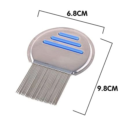 LANELLIE Stainless Steel Lice Comb for Head Lice & Nits Removal - Durable Metal Lice Treatment Comb (Pack of 1) - Perfect for Kids & Adults Hair Care at Home or School