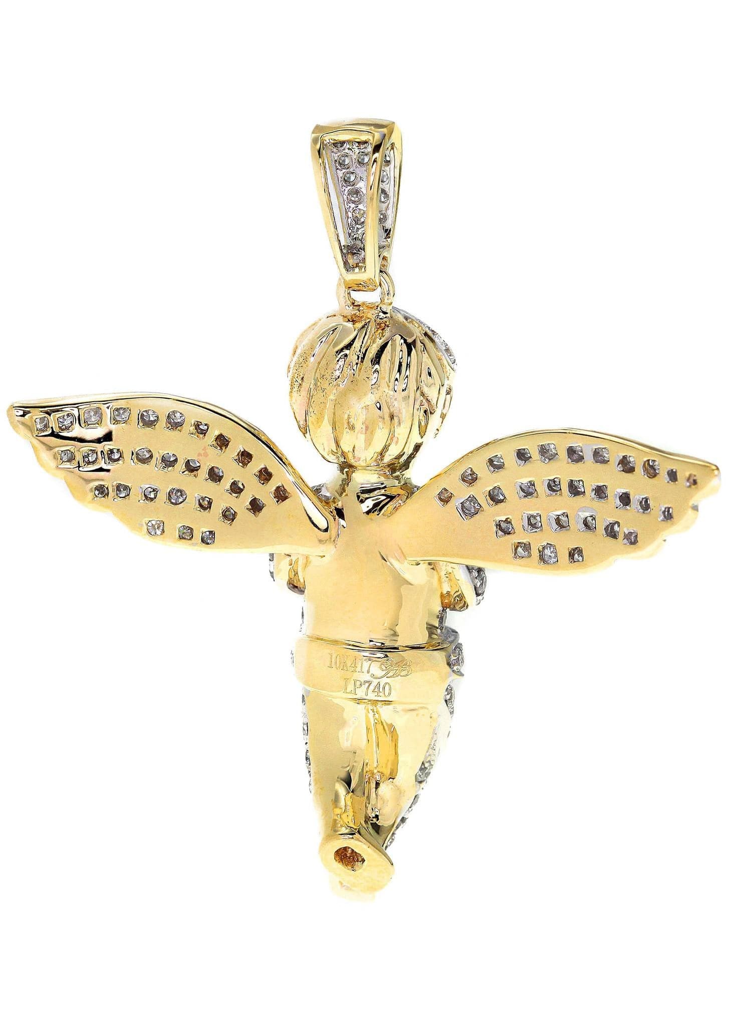 Diamond Angel Pendant Necklace - 9.75 Grams (1.88 Carats) Genuine White Gold Jewelry - Perfect for Gifts, Anniversaries & Special Occasions