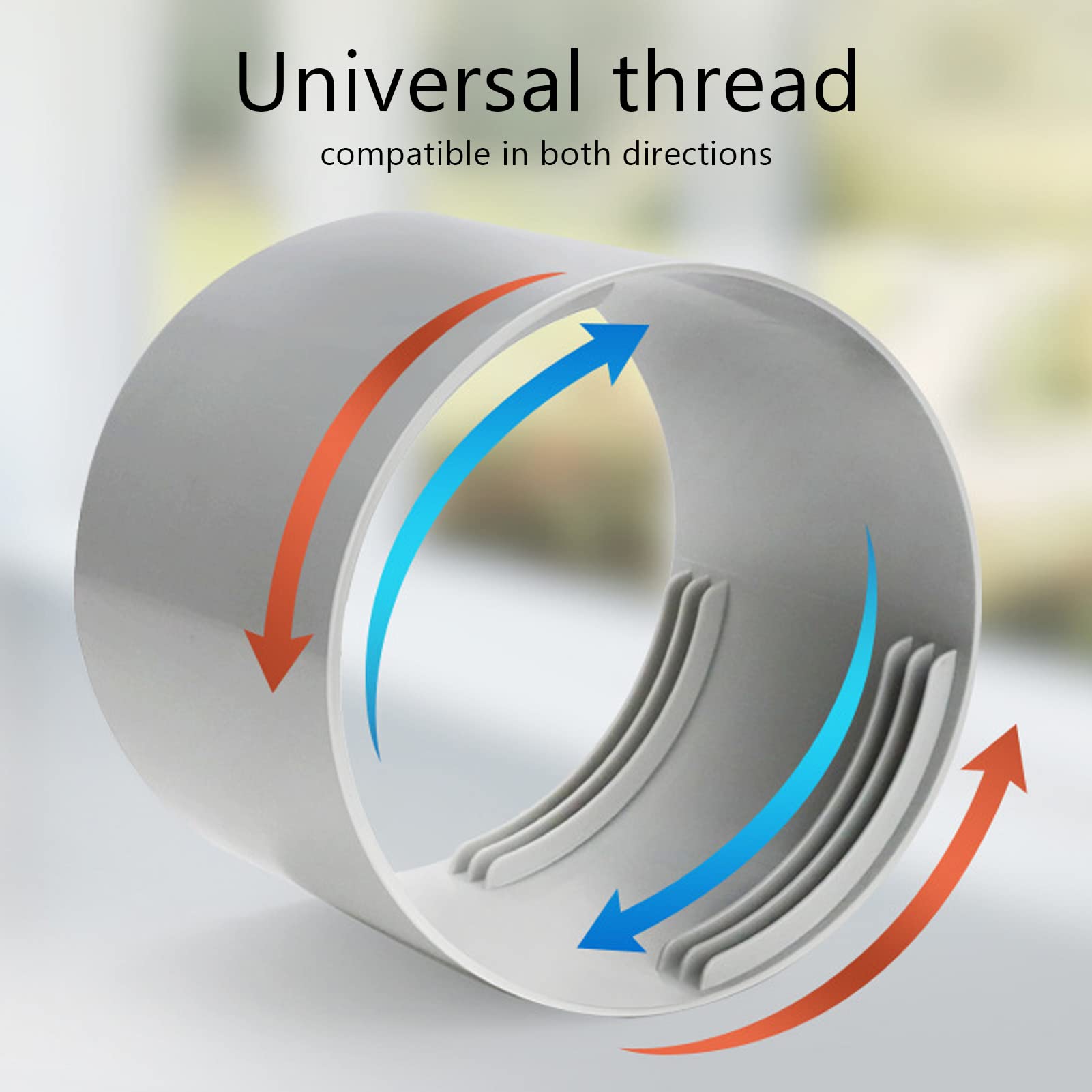 Portable Air Conditioner Exhaust Hose Coupler Adapter - 150mm CW/CCW Thread AC Extension Connector for Clockwise & Counter Clockwise Hoses - Perfect for Window AC Units, RV Cooling & Home Ventilation Systems