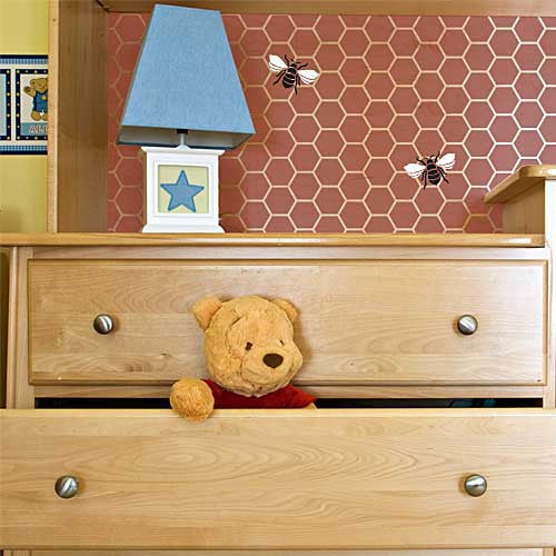 Hexagon Bee Hive Stencil Template for DIY Woodworking, Wall Art & Cake Decorating - Perfect for Beekeeping Crafts, Home Decor & Baking Projects