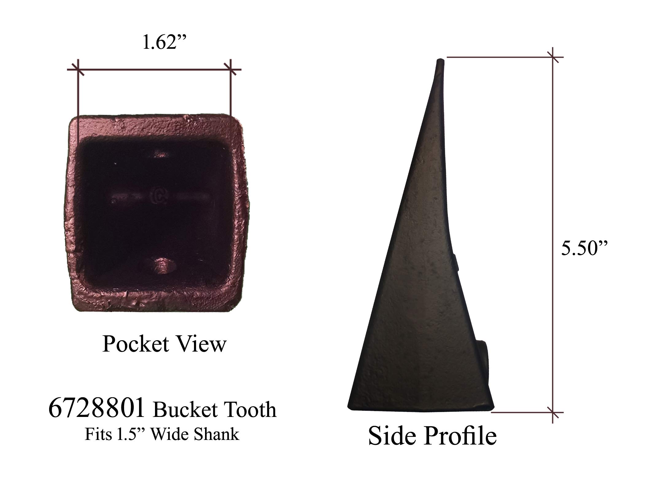 Bobcat Style Mini Excavator Bucket Teeth with Pins - 7 Pack (6728801) - Heavy Duty Replacement Teeth for Skid Steer Loaders & Compact Excavators - Perfect for Digging, Trenching & Landscaping Projects