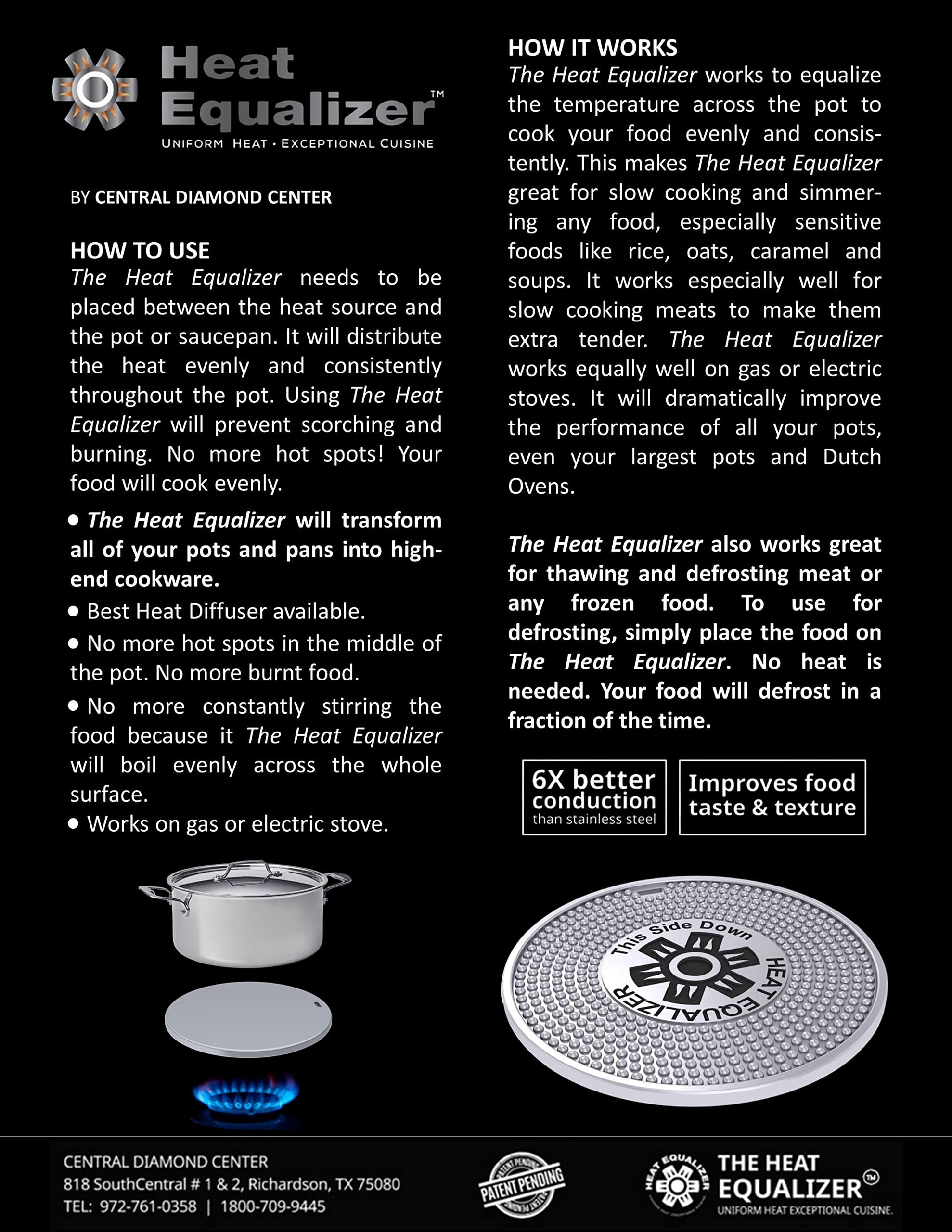 8 Inch High-Polish Commercial-Grade Heat Diffuser for Gas & Electric Stoves - Aluminum & Copper Alloy Burner Cover & Simmer Plate - Even Heat Distribution for Cooking, Baking & Simmering Sauces