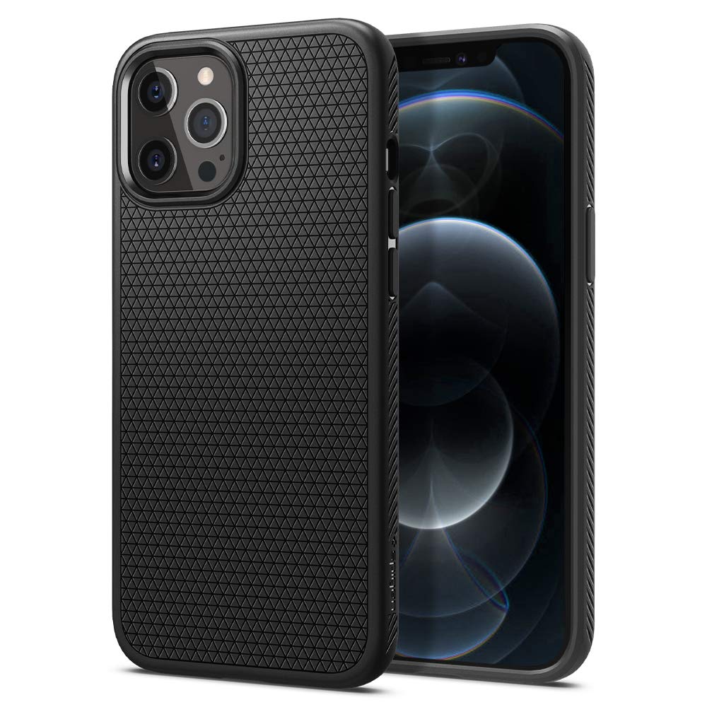 Spigen Liquid Air Armor iPhone 12 Pro Max Case (2020) - Slim Matte Black Protective Cover | Shockproof & Scratch Resistant | Perfect for Daily Use, Travel & Outdoor Activities