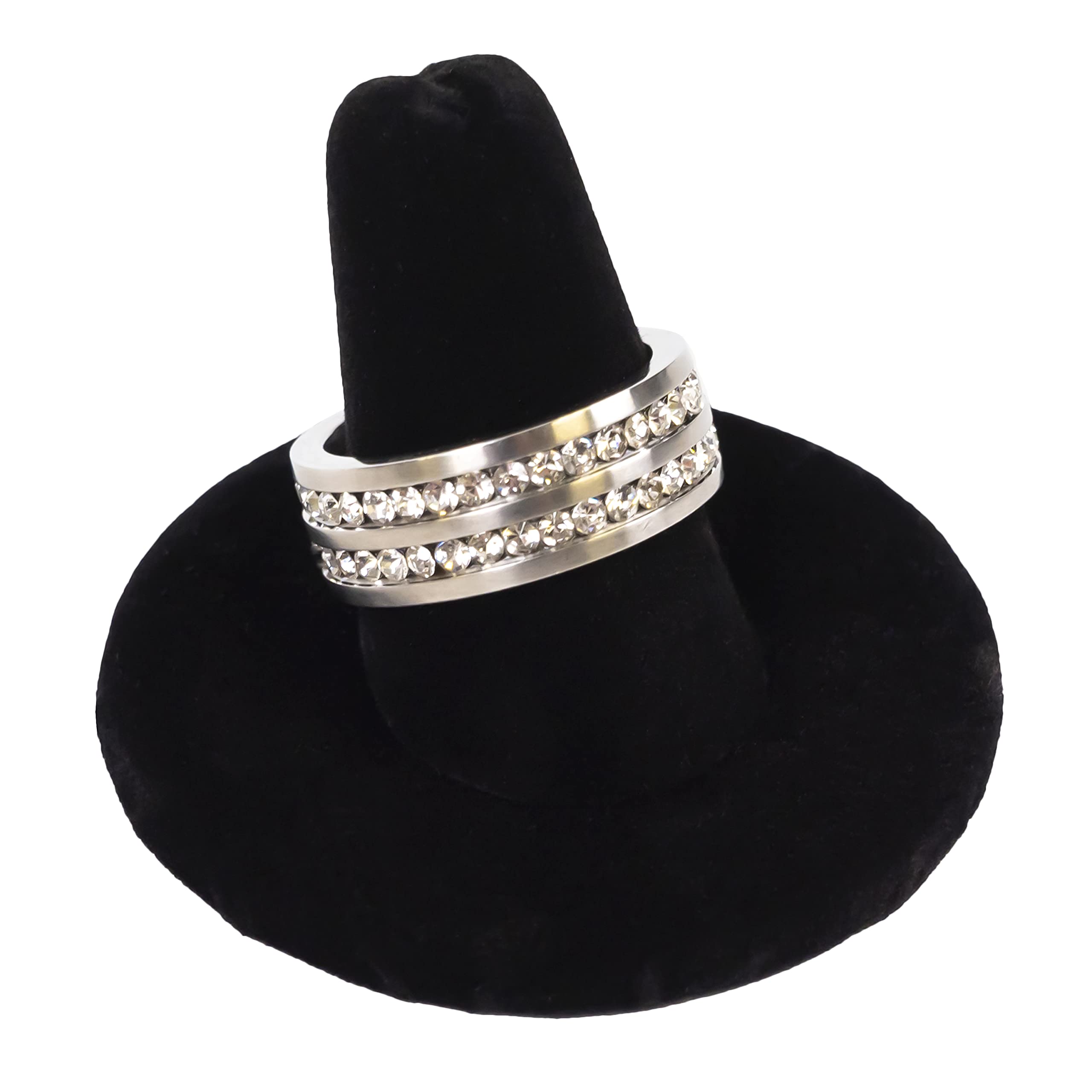 Lightweight Black Velvet Ring Holder - Jewelry Display & Home Organization (5-Pack) for Retail & Bedroom