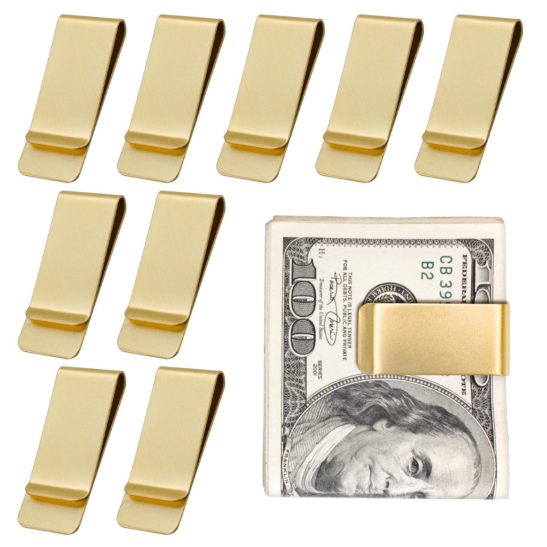 10Pcs Stainless Steel Money Clip - Slim Silver Metal Cash Holder for Men | Minimalist Wallet Alternative | Perfect for Bills, Credit Cards & Everyday Carry (EDC)