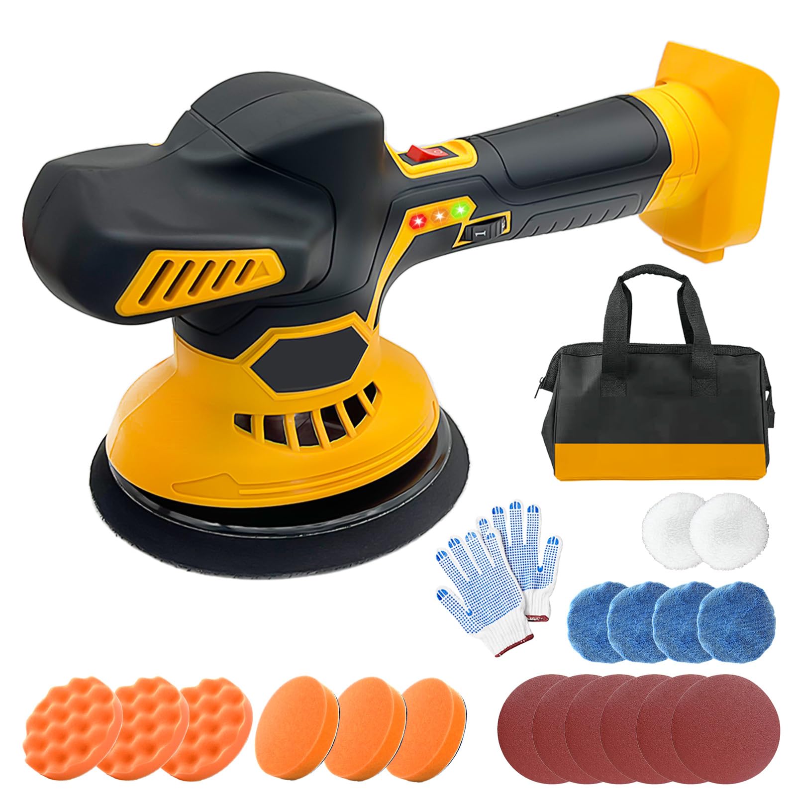 **20V Cordless Car Buffer Polisher for Dewalt Battery - 6 Speed Adjustable Up to 6000RPM - Perfect for Car Detailing, Polishing & Waxing (Battery Not Included) - Ideal for DIY Auto Care & Professional Detailing**
