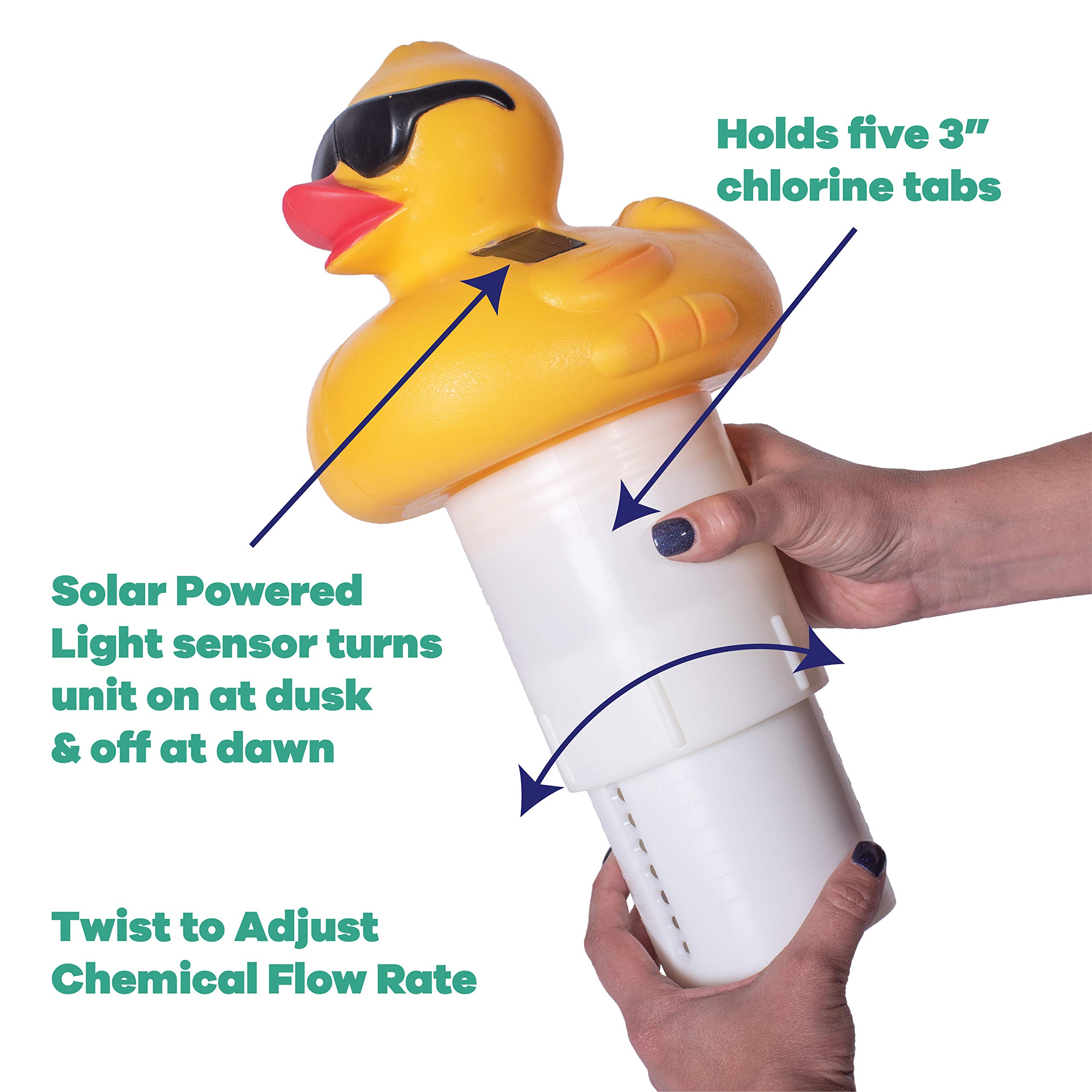 Solar-Powered Pool Chlorinator with LED Lights - 3
