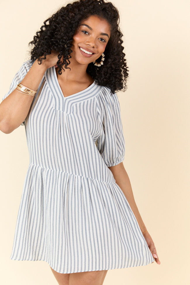 Sunlit Stripes Gauze Mini Dress - Flowy Summer Beach Dress for Women, Boho Chic Style, Perfect for Vacations, Parties & Casual Outings