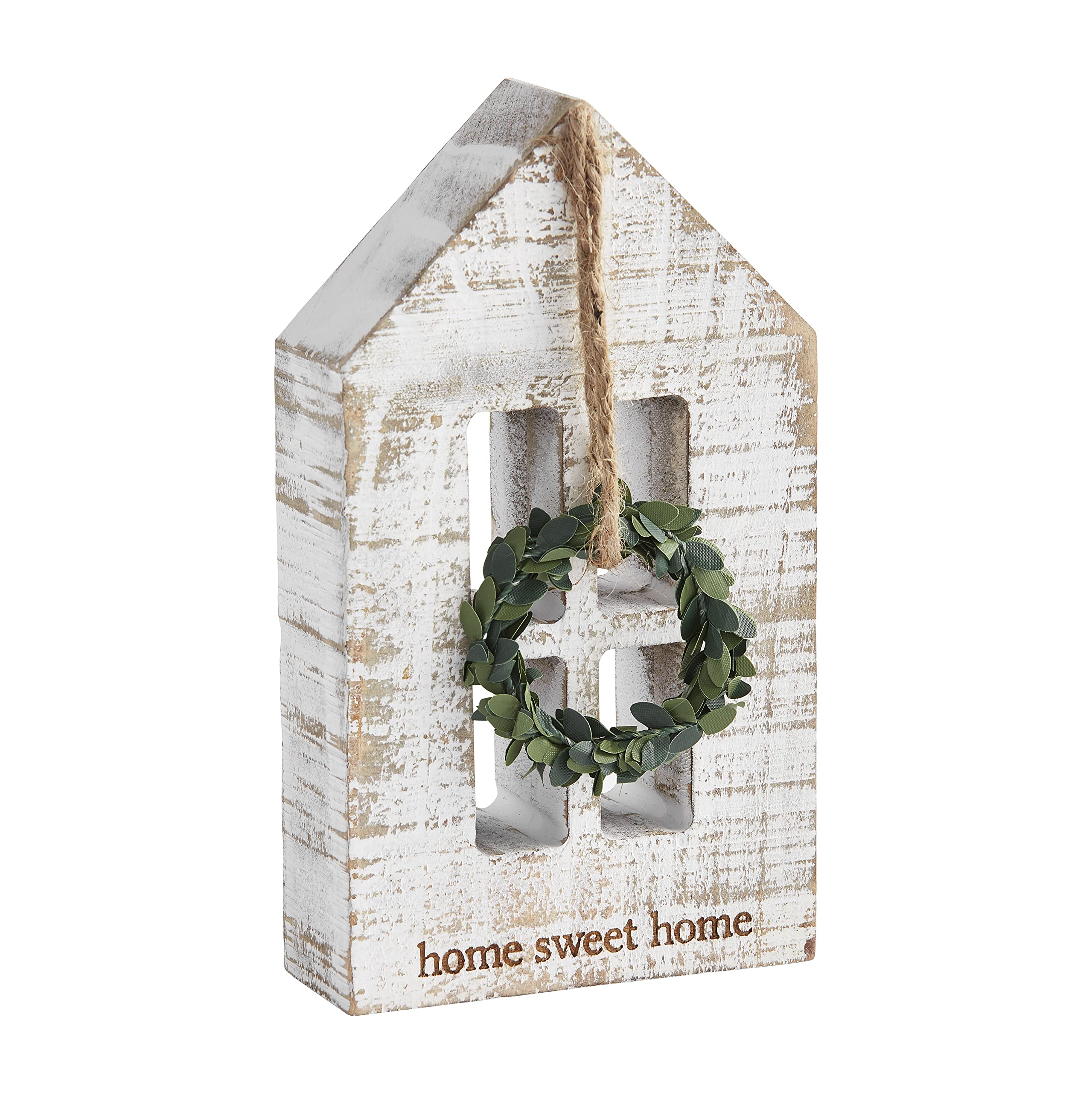 White Wreath Home Plaque - 'Home Sweet Home' Decor, 7