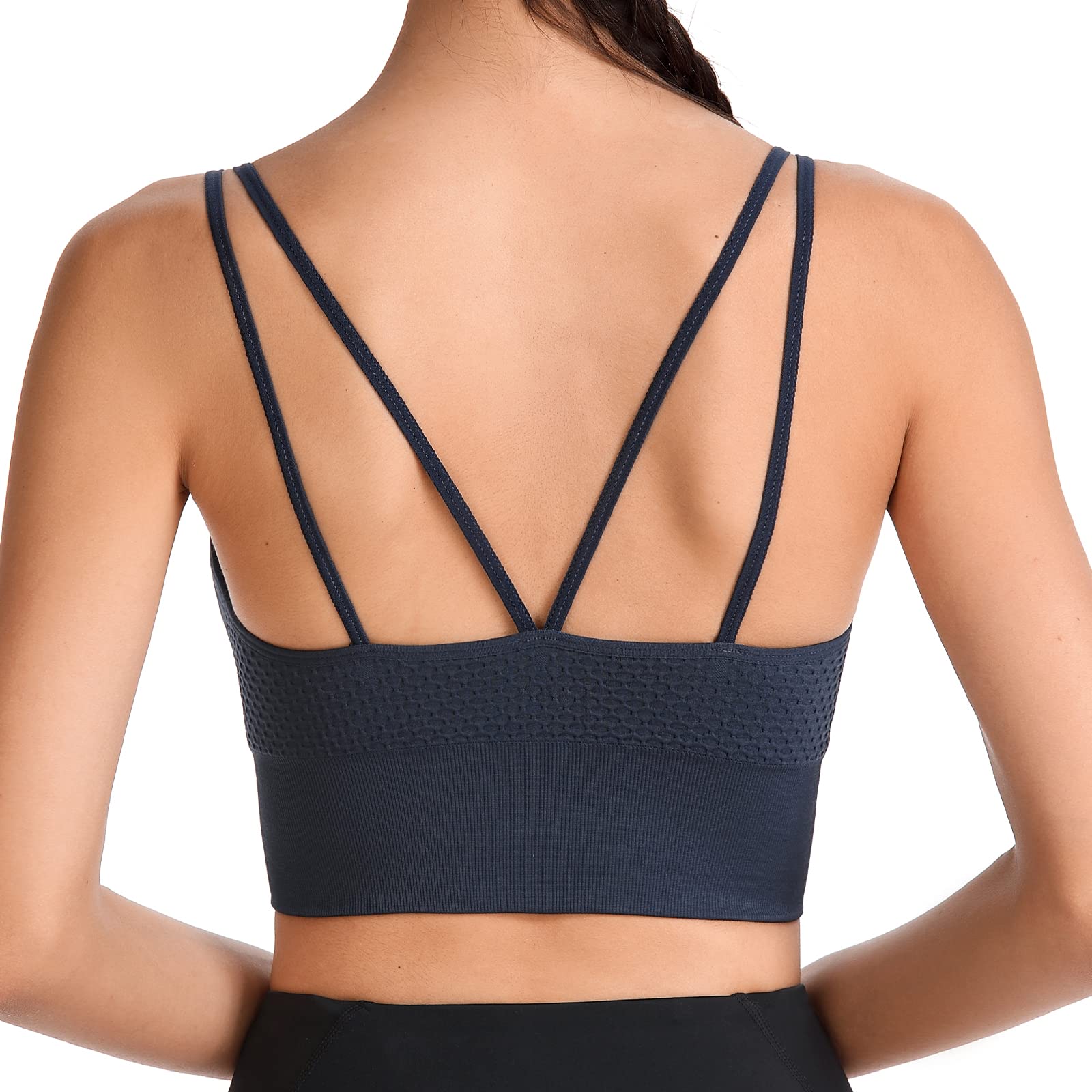 WIRIST Women's Medium Support Sports Bra - Padded Strappy Workout Top for Running, Yoga & Gym | Comfortable & Breathable Activewear for Fitness & Training