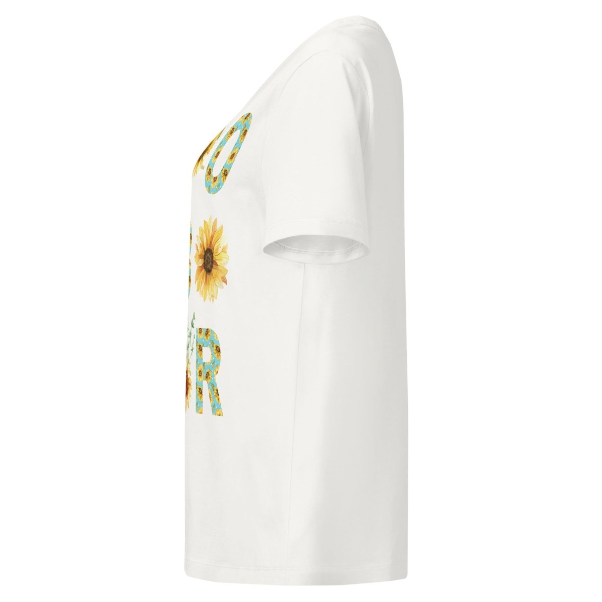 SOBER - Organic Ribbed Neck Tee with Chinoiserie Sunflower Print | Women's Casual T-Shirt for Summer Outfits & Boho Style