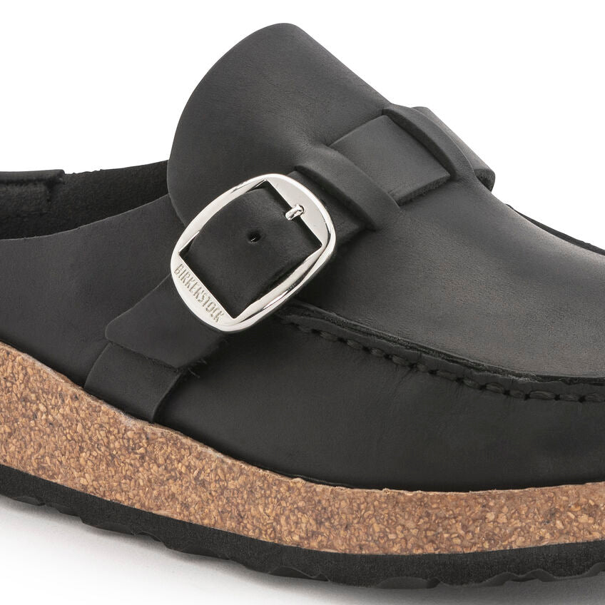 Birkenstock Buckley Oiled Leather Clog - Comfortable Black Slip-On Shoes for Men & Women | Perfect for Home, Office & Casual Wear