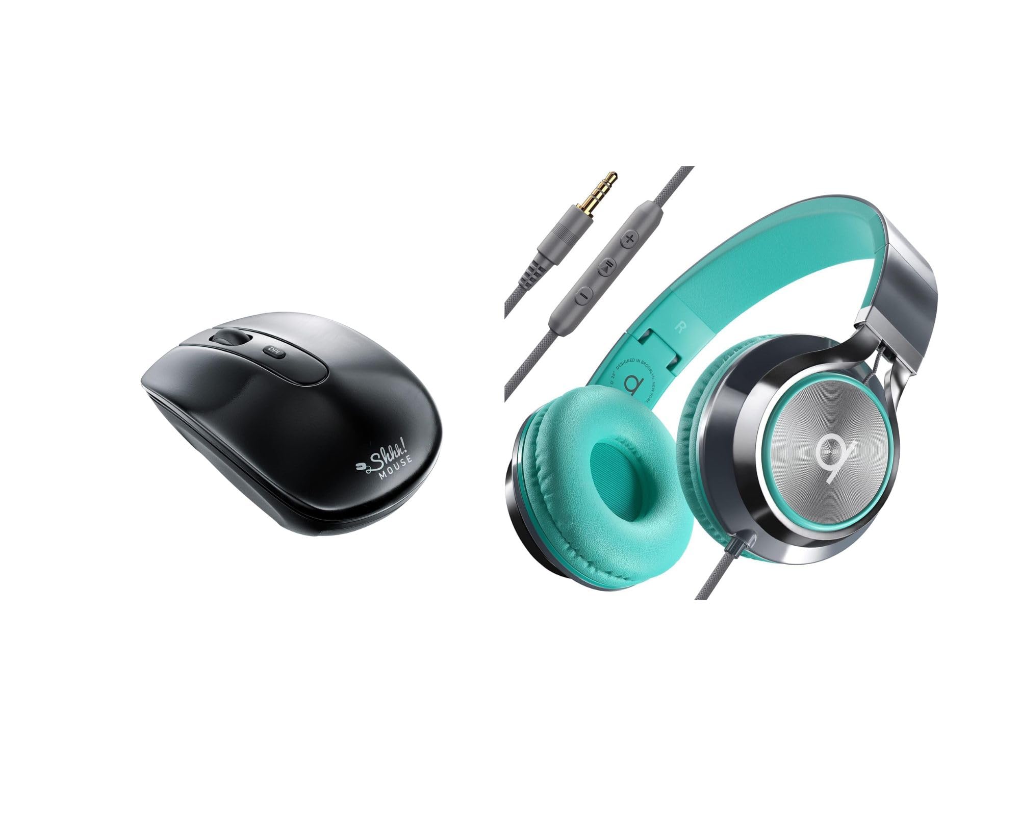 ARTIX CL750 On-Ear Headphones with 3.5mm Jack & Silent Wireless Mouse Combo - Noise Cancelling Wired Headset for Laptop/PC/Tablet + Cordless Mouse for Office, Gaming & Home Use - Perfect for Work, Study & Entertainment