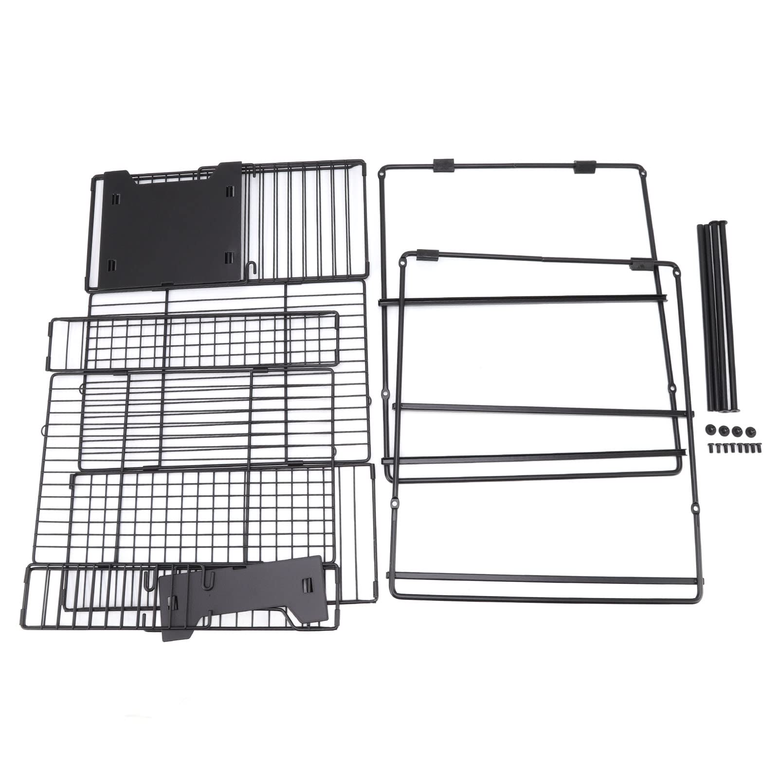 Under Sink Storage Rack - 2 Tier Foldable & Detachable Cabinet Organizer for Kitchen, Bathroom, Office - Space Saving Drawer for Cleaning Supplies & Utensils