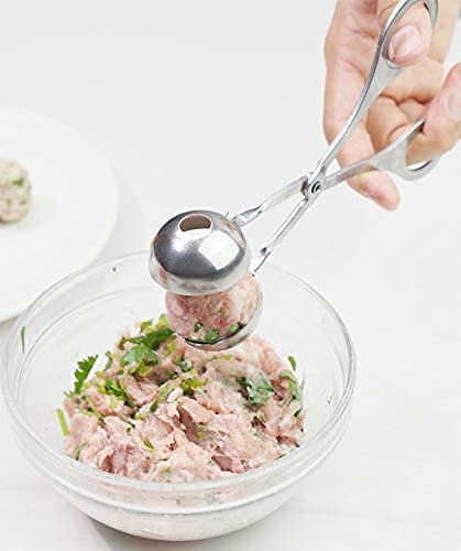 Premium Stainless Steel Meat Ball Maker & Cake Pop Maker - Non-Stick Melon Baller for Perfect Meatballs, Fish Balls & Rice Balls | Ideal for Home Cooking, Party Food Prep & Professional Kitchen Use