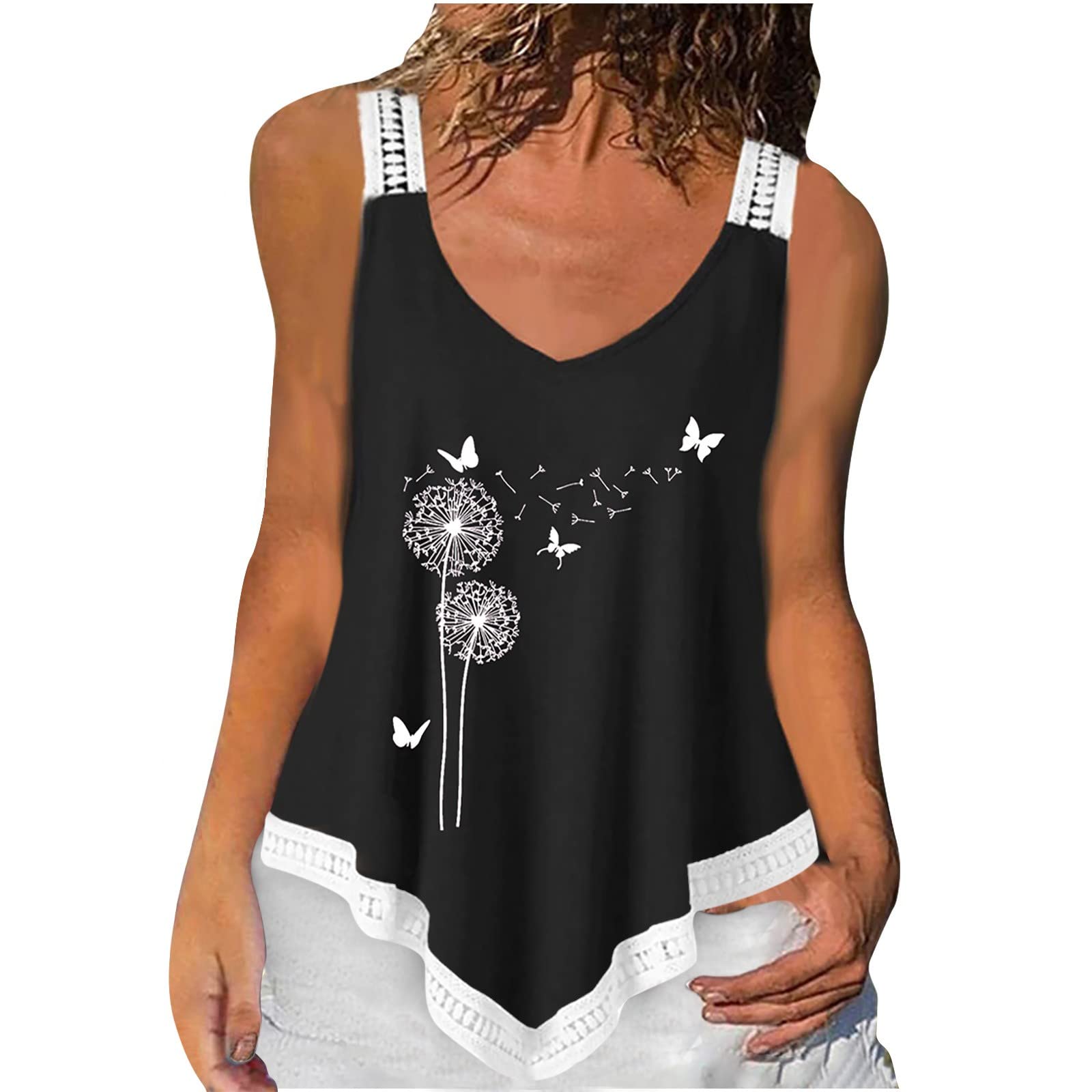 Plus Size Women's Summer Tank Tops - Casual V-Neck Sleeveless Blouse in Solid Colors | Perfect for Beach Outings, Vacation Wear & Everyday Summer Fashion