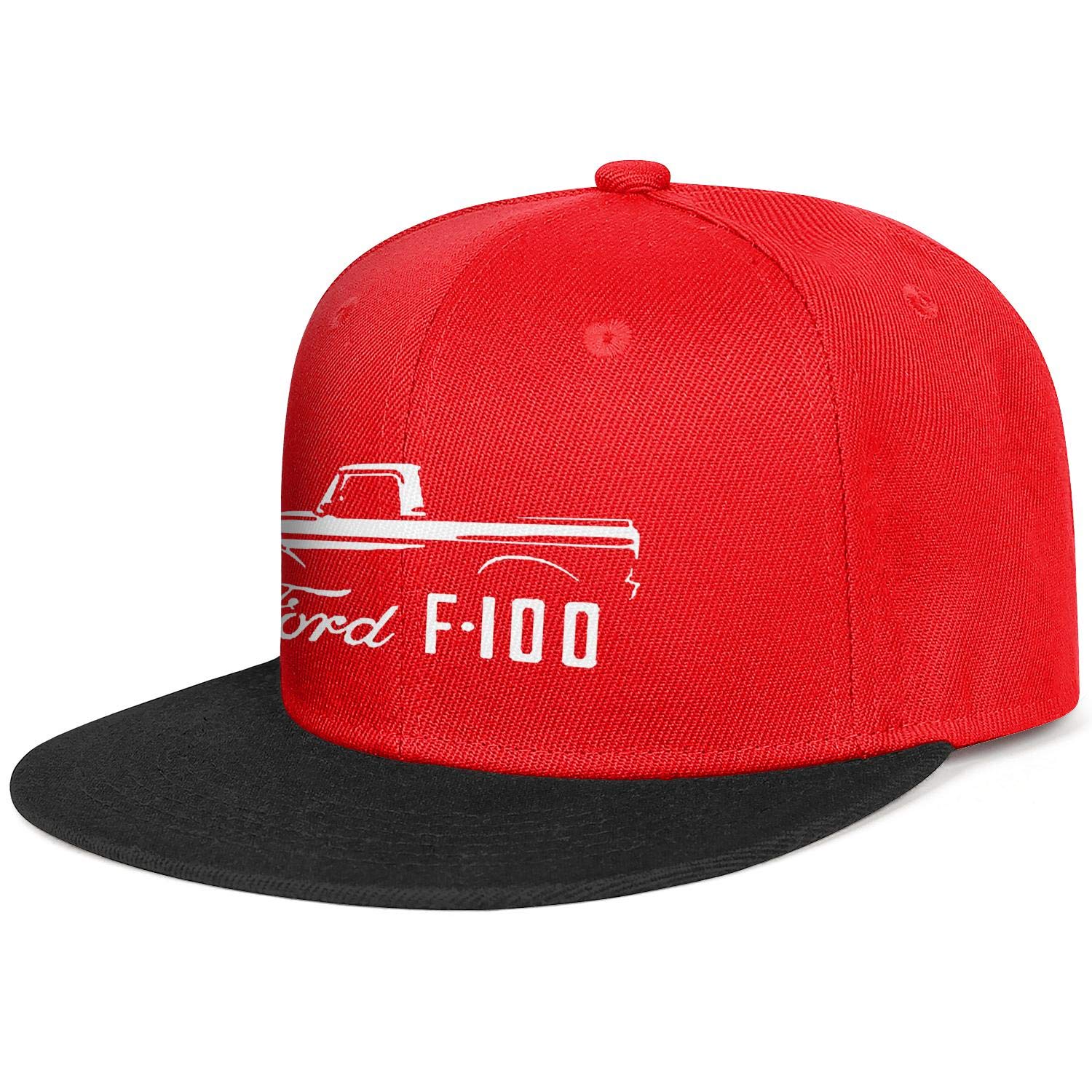 Custom Golf Snapback Hat with 1961 F100 Pickup Truck Outline Design - Flat Brim Adjustable Cap for Men & Women - Perfect for Golfing, Outdoor Sports and Casual Streetwear