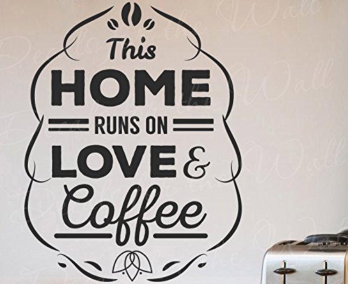 Family Kitchen Coffee Wall Decal - Inspirational Vinyl Quote Sticker for Home Decor | Perfect for Coffee Lovers, Espresso Bars & Cozy Kitchen Decorations