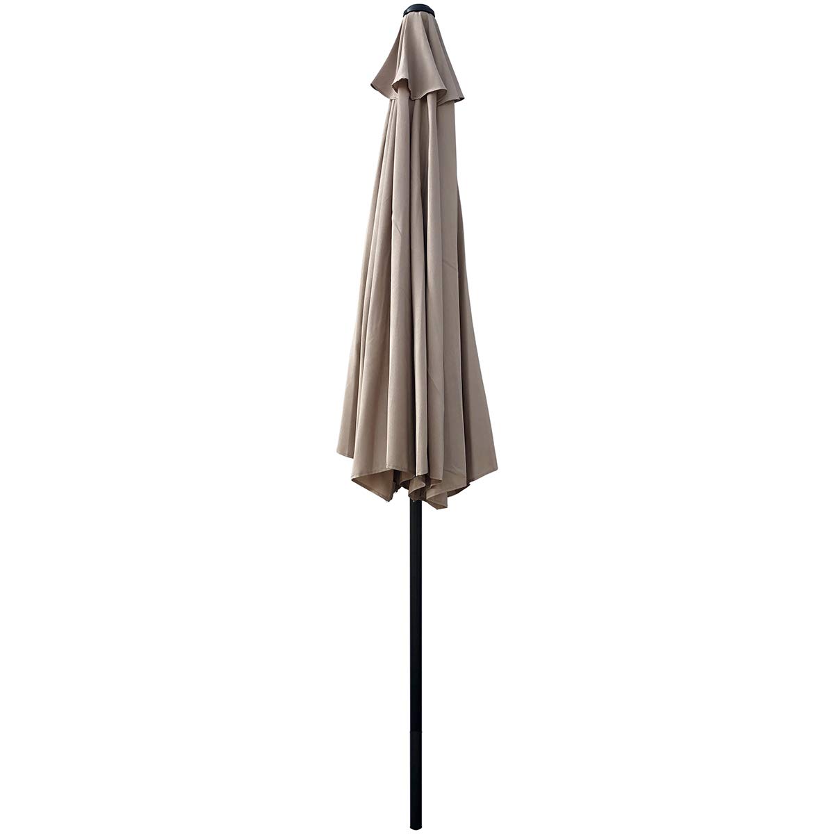 MAYPEX 9 Ft Outdoor Patio Umbrella with Crank & Tilt - Heavy Duty Weather Resistant Market Umbrella, 8 Sturdy Steel Ribs, Tan - Perfect for Backyard, Poolside, Restaurant & Outdoor Dining Areas