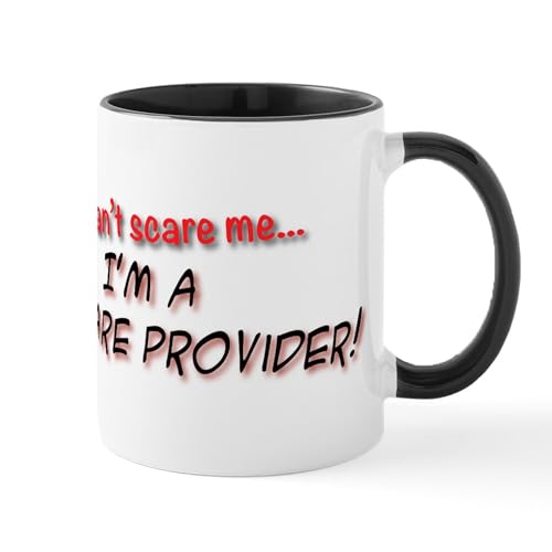 White/Black Inside - You Cant Scare Me Im A Daycare Provider Mugs