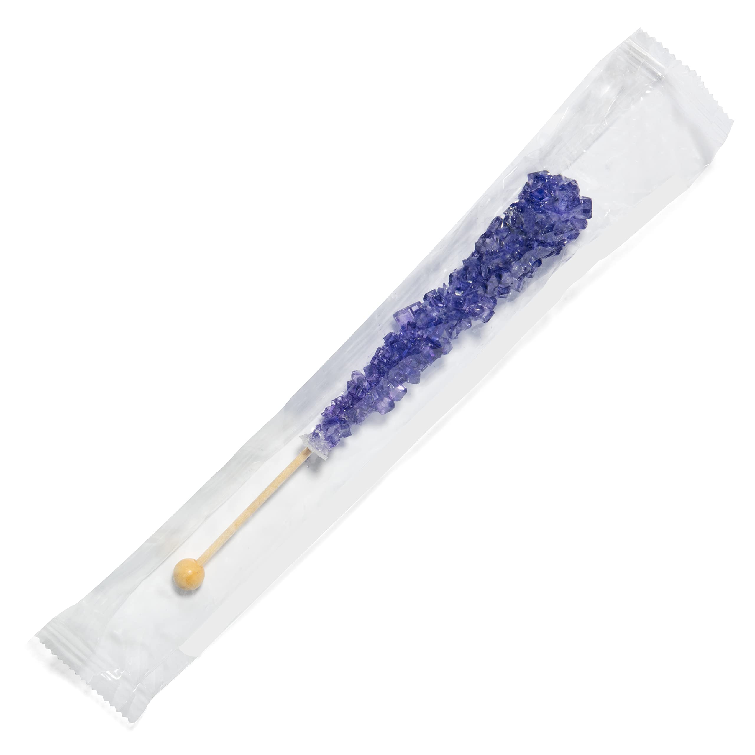 Dark Purple Grape Flavored Rock Candy Sugar Sticks - 36 Individually Wrapped - Perfect for Birthday Parties, Baby Showers & Candy Buffets