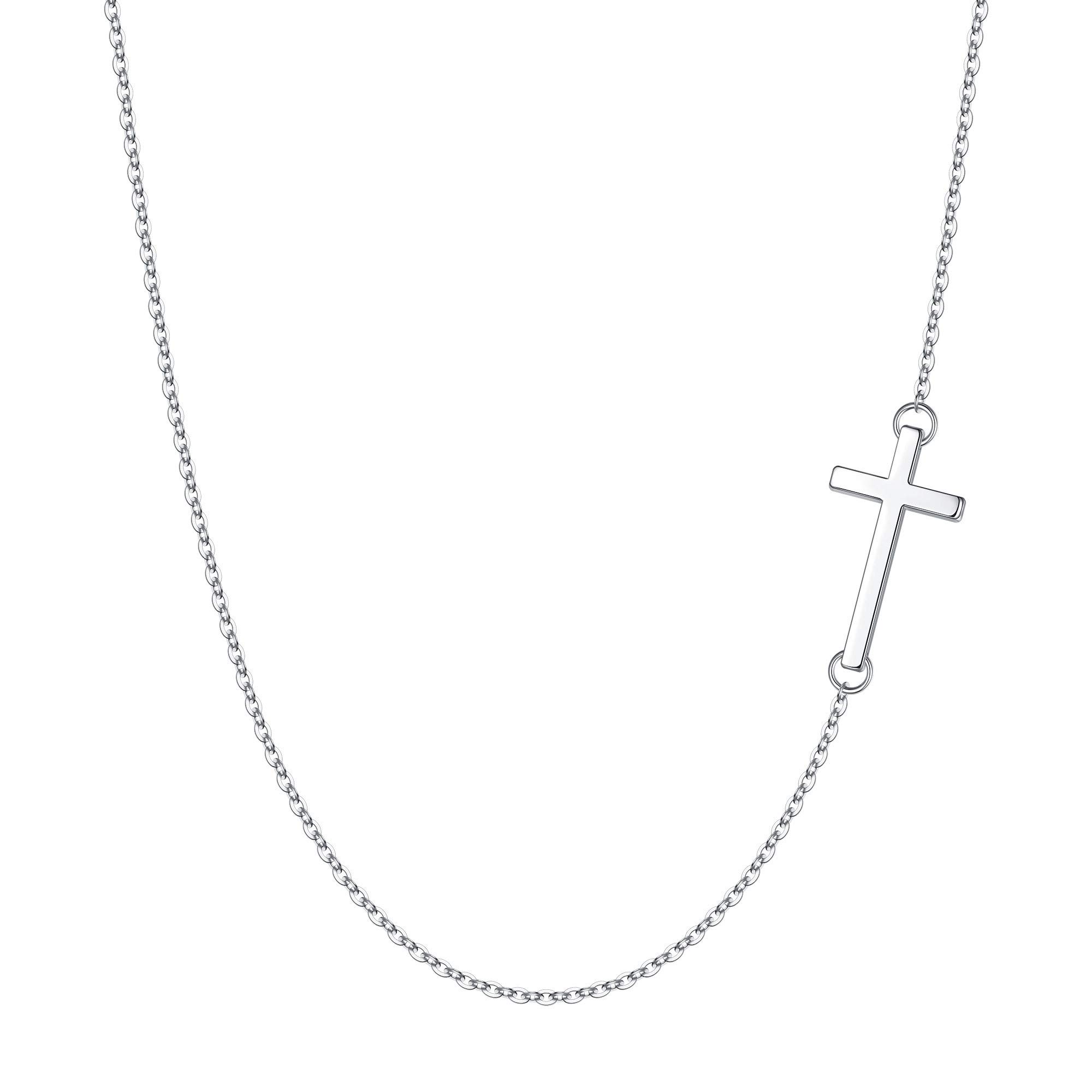 MONOZO 14k Gold Filled Dainty Cross Pendant Necklace for Women - Elegant Layered Choker Jewelry, Sideways Cross Necklace Gift for Birthday, Mother's Day | Perfect for Everyday Wear, Church Occasions & Special Gifts
