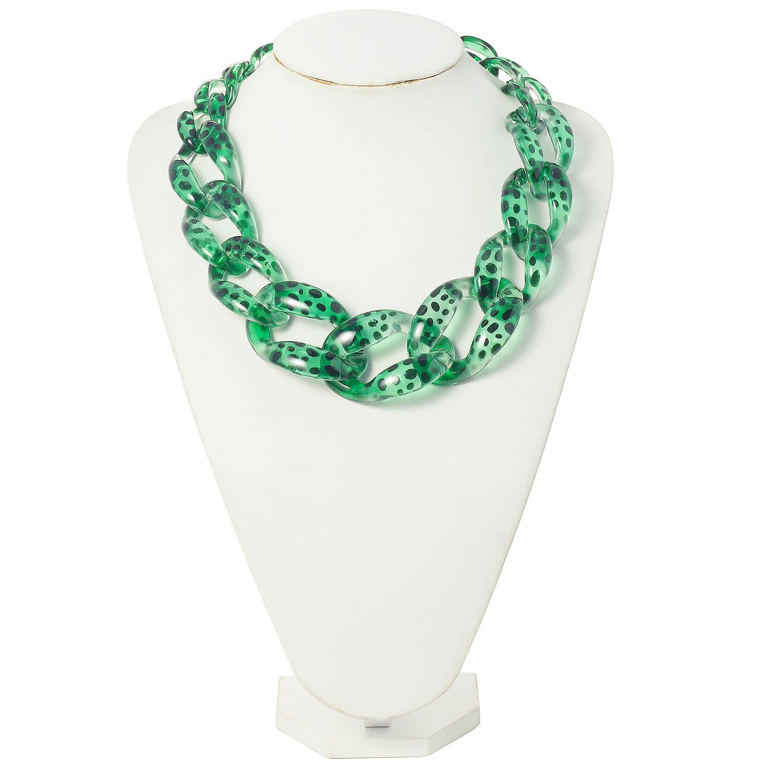 Chunky Acrylic Beads Statement Choker Necklace for Women - Fashion Cube Link Chain with Elegant Design | Perfect Gift for Her, Birthday, Party & Casual Wear