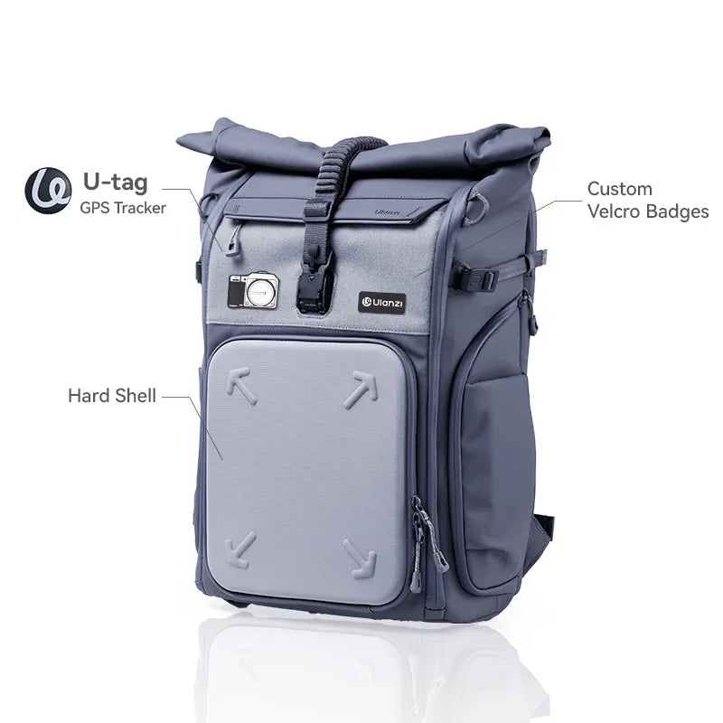 Ulanzi BP04 25L Hard Shell Camera Backpack with Apple Find My Compatibility - Perfect for Travel, Photography & Outdoor Adventures (Model B121)
